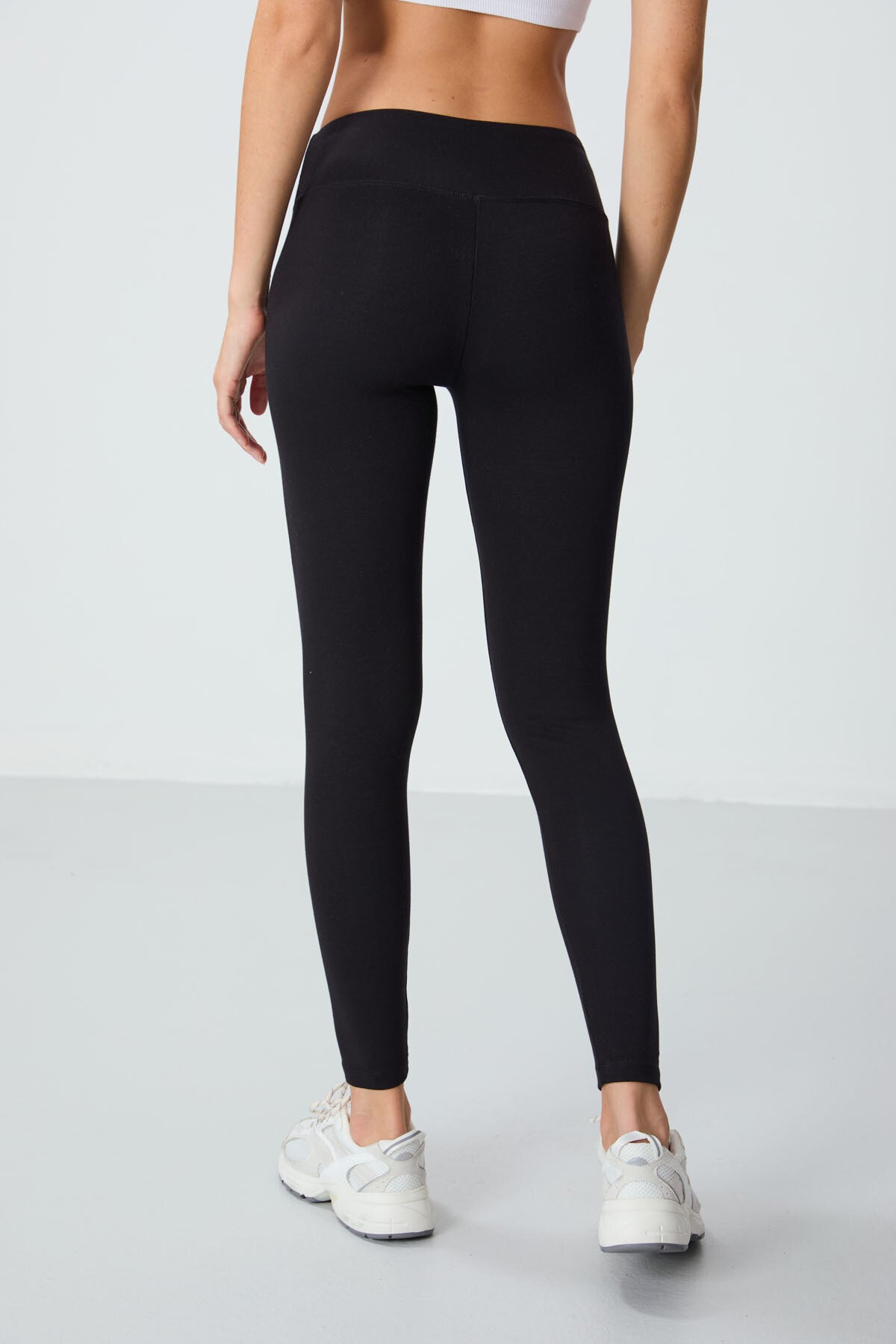Black High Waist Thermal Slim Fit Narrow Leg Women's Tights - 94577