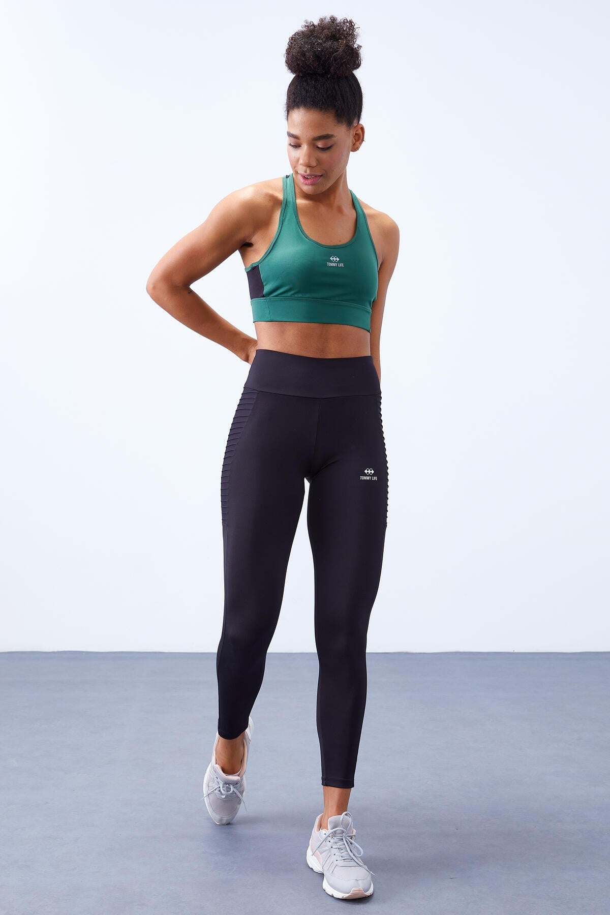 Black High Waist Wrap-up Slim Fit Narrow Leg Women's Tights - 94568