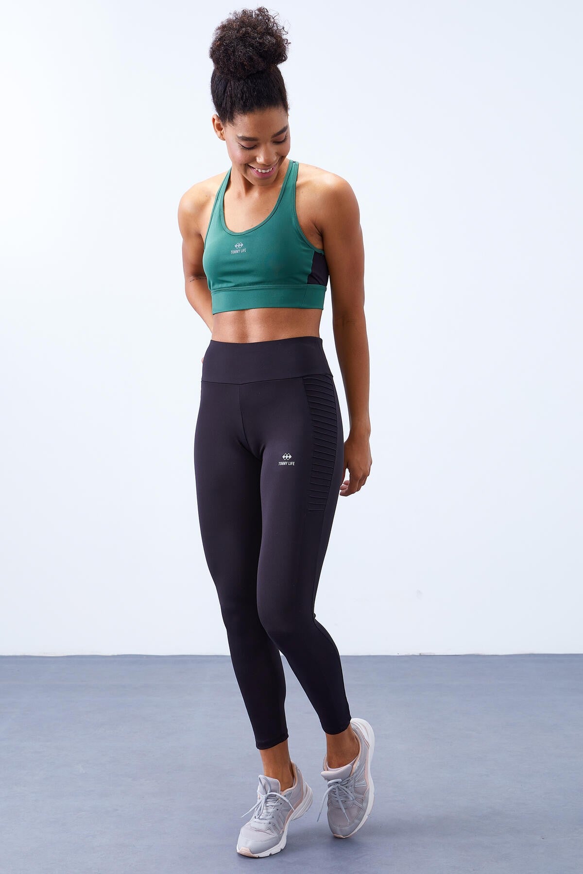 Black High Waist Wrap-up Slim Fit Narrow Leg Women's Tights - 94568