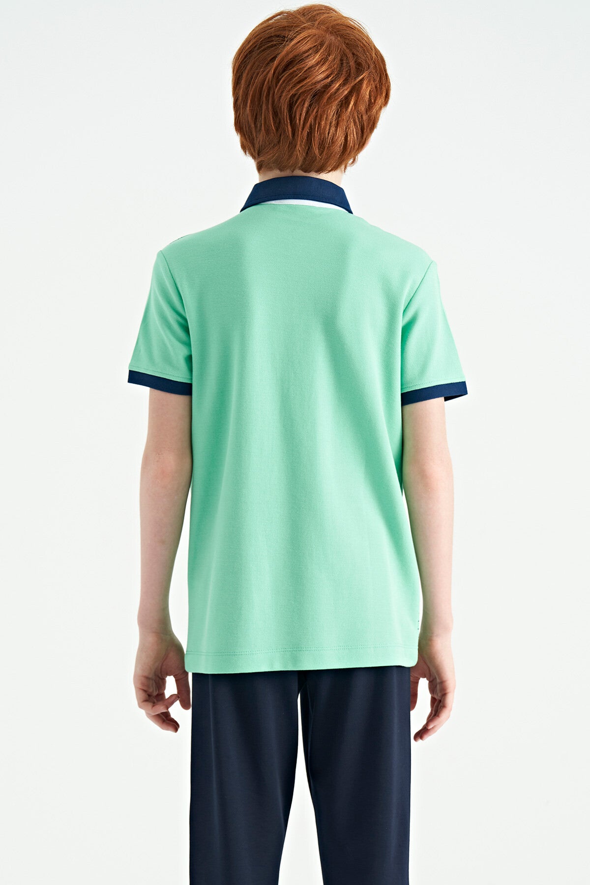 Print Detailed Standard Cut Polo Collar Boys' T-Shirt - 11164