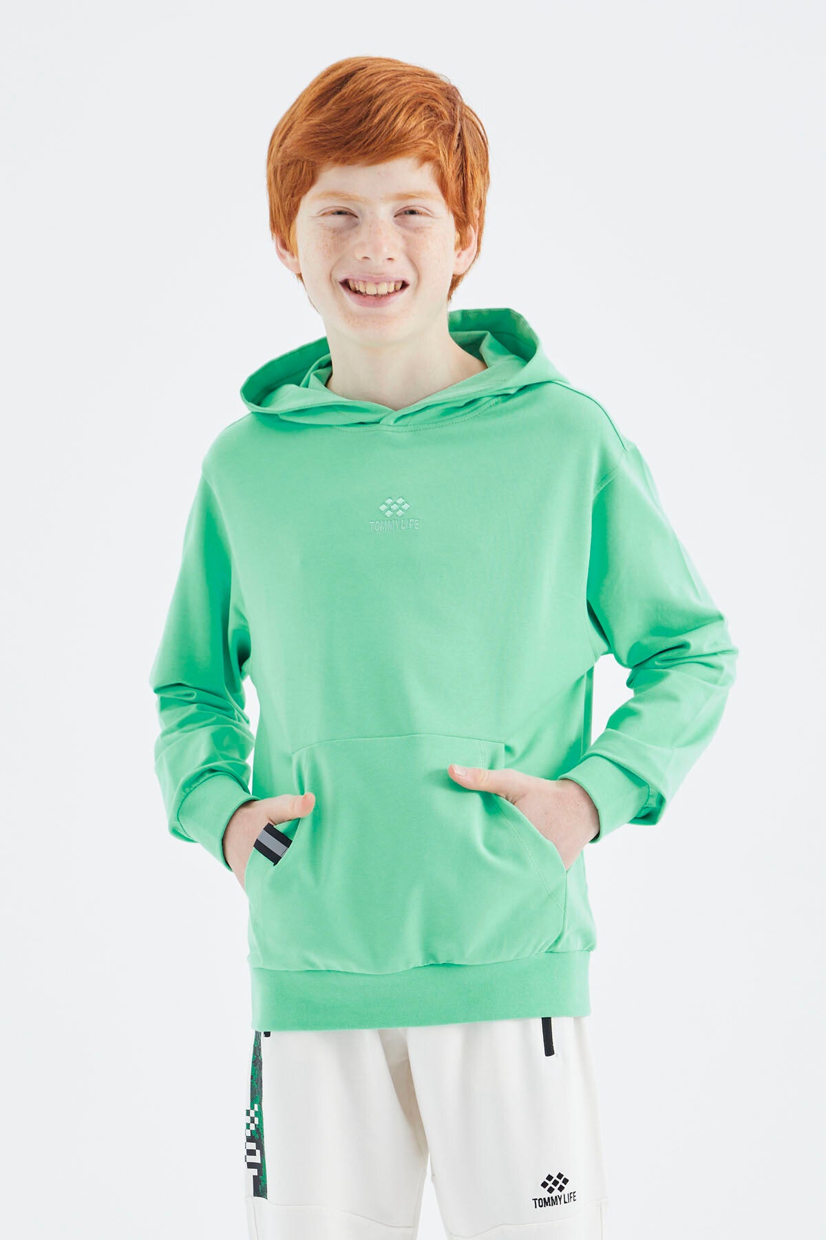 Forest Green Hooded Boys' Sweatshirt - 11177