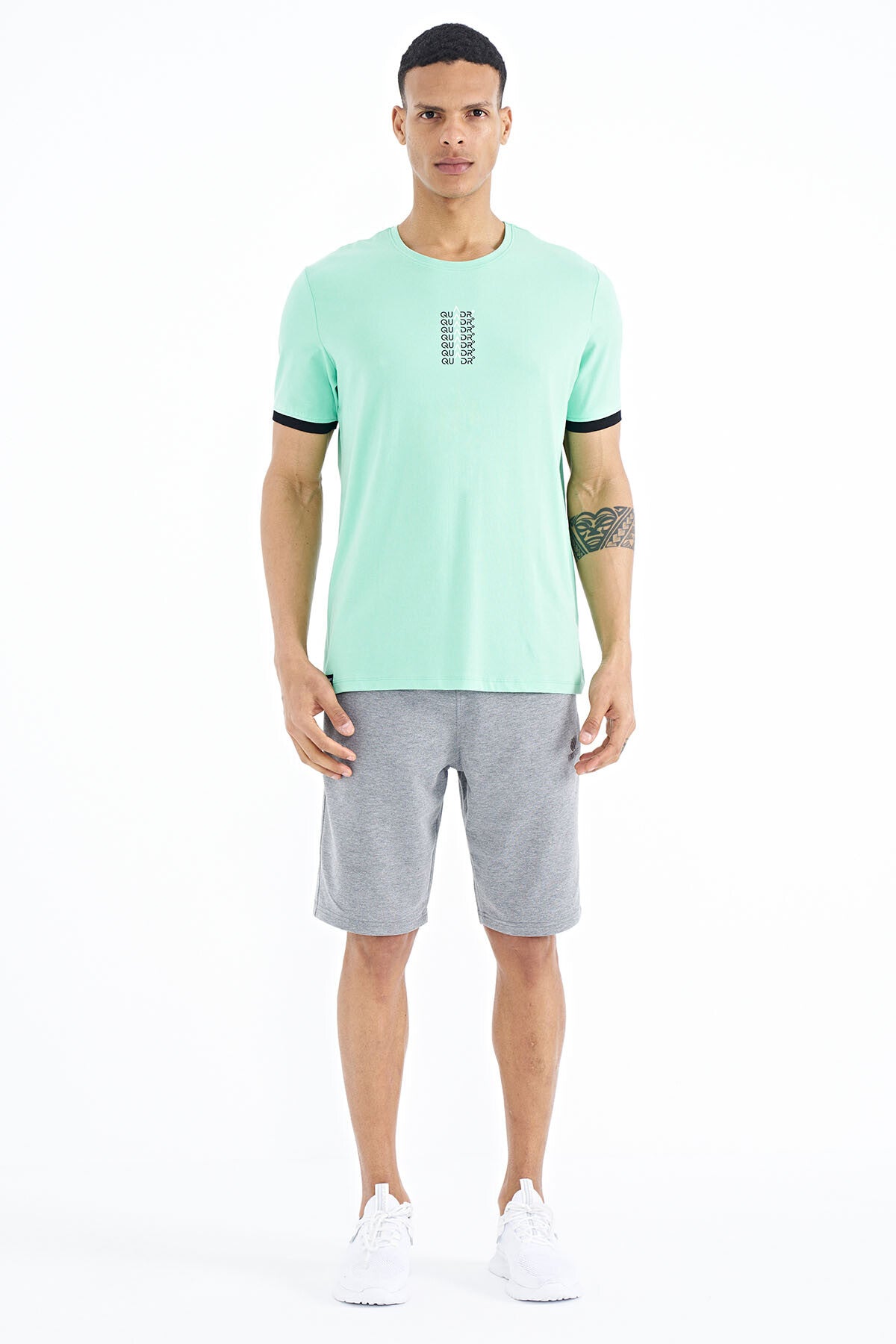 Olive Green Printed O Collar Standard Fit Men's T-shirt - 88169