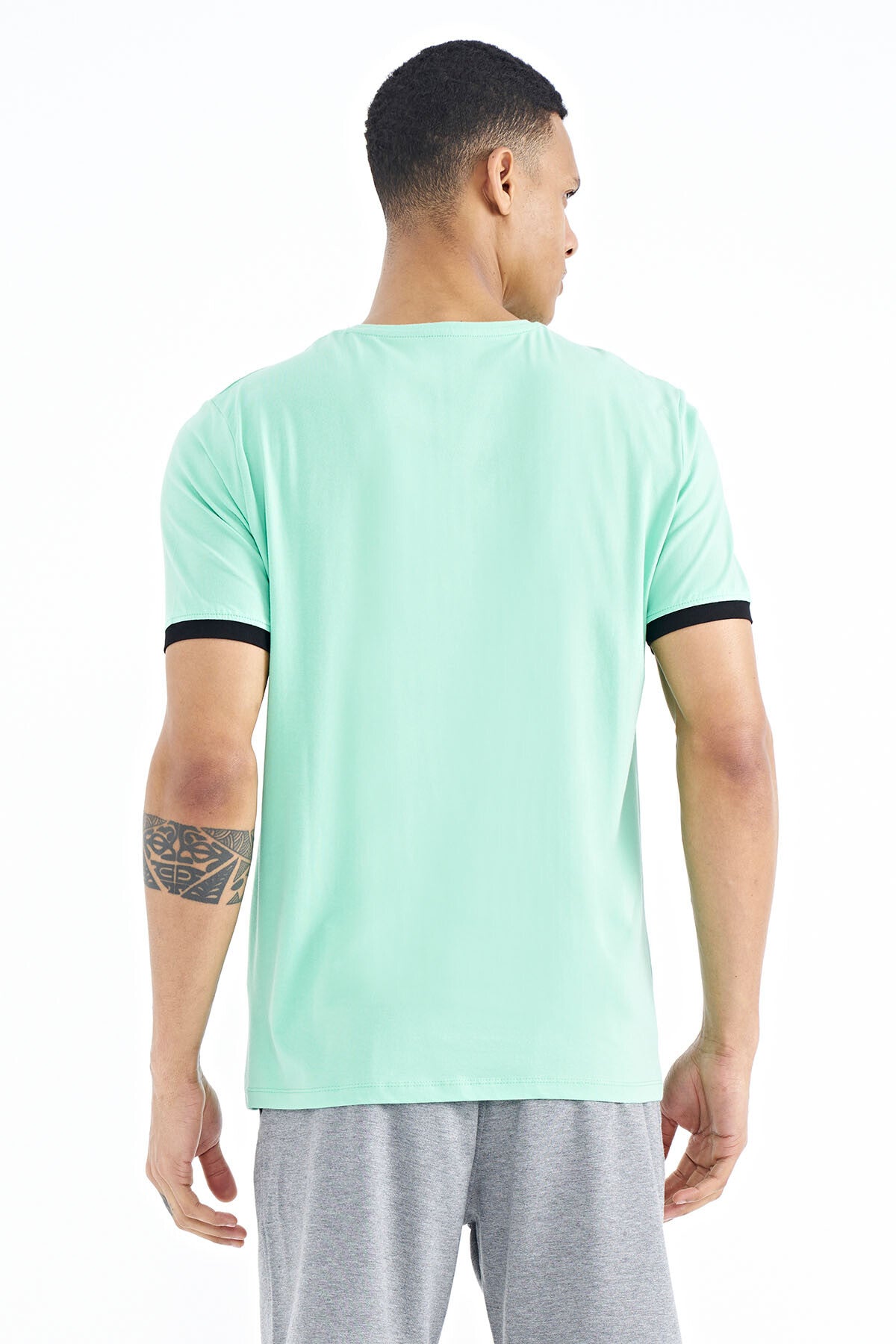 Olive Green Printed O Collar Standard Fit Men's T-shirt - 88169
