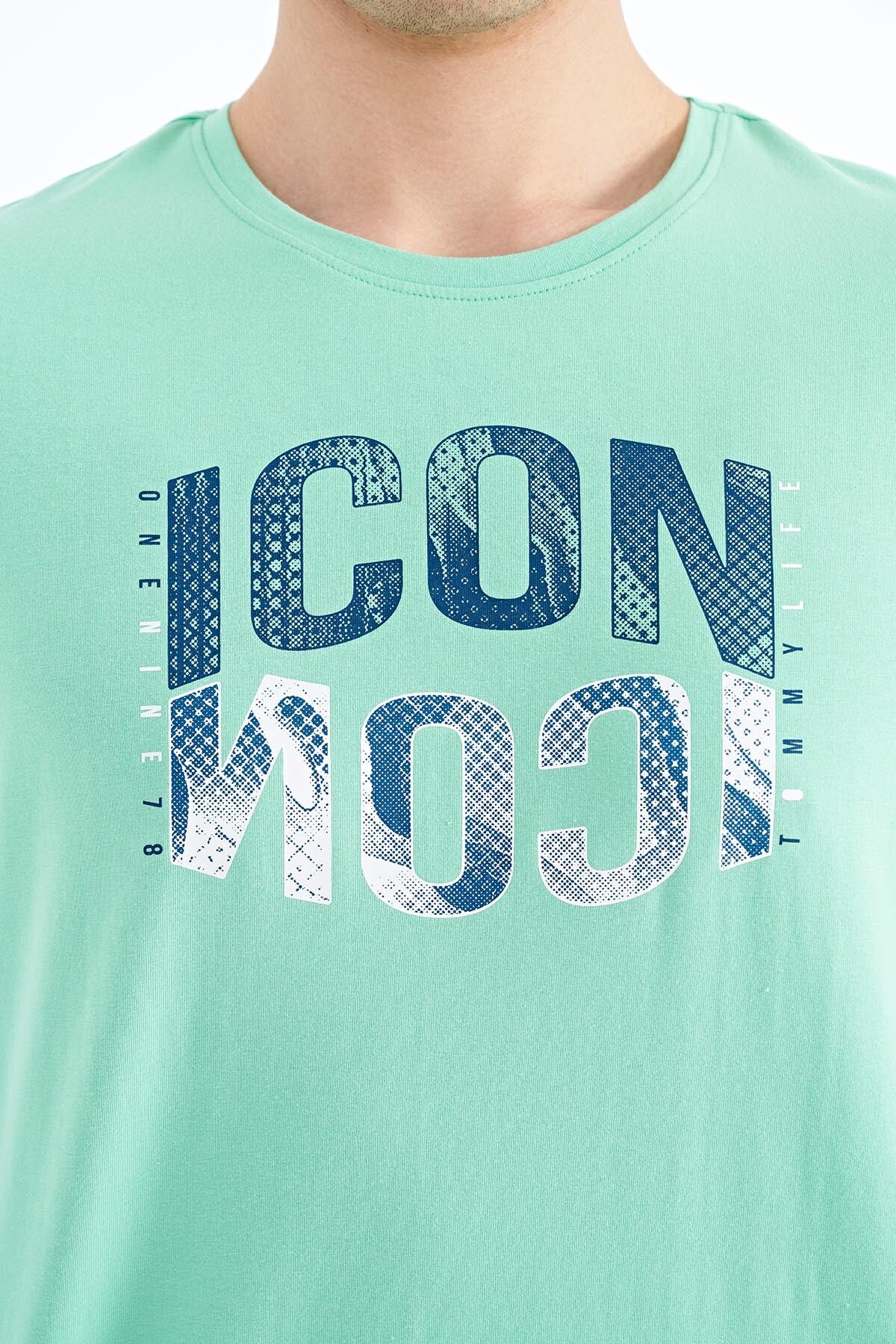 Olive Green Printed O Collar Standard Fit Men's T-Shirt - 88174