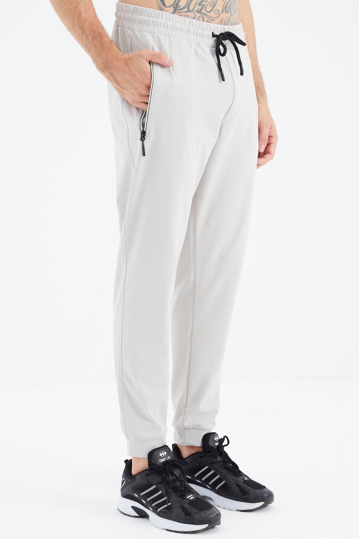 Stone Laced Pocket Detailed Relax Fit Men's Tracksuit Bottom - 84995