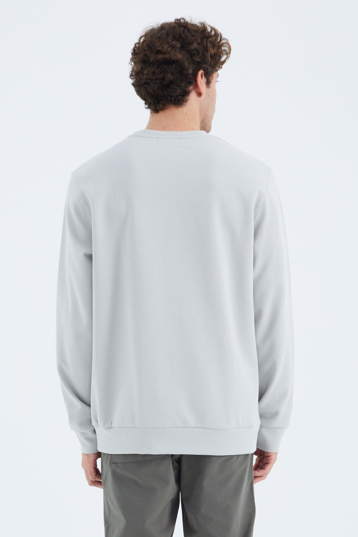 Stone O Collar Shoulder Strip Detailed Relax Fit Men's Sweatshirt - 88279