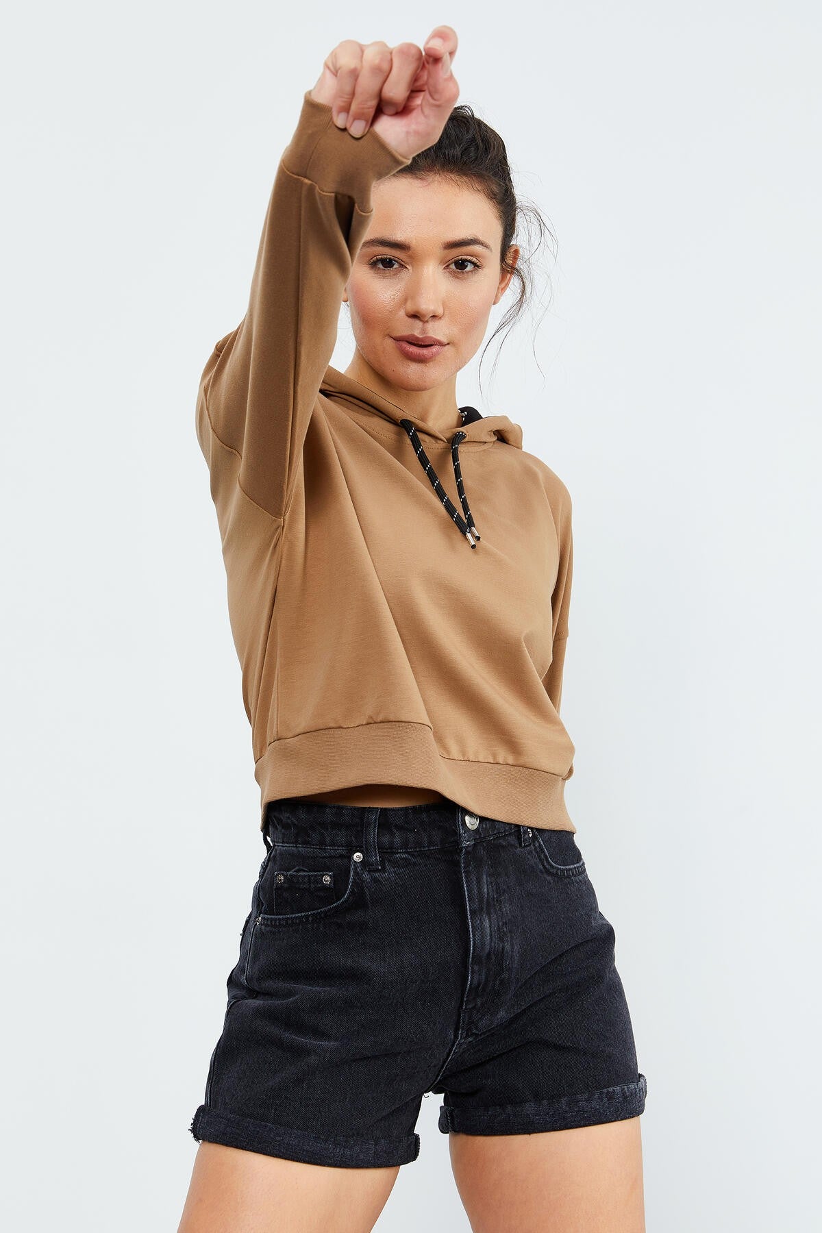 Women's Hooded Long Sleeve Comfort Fit Sweatshirt - 97115