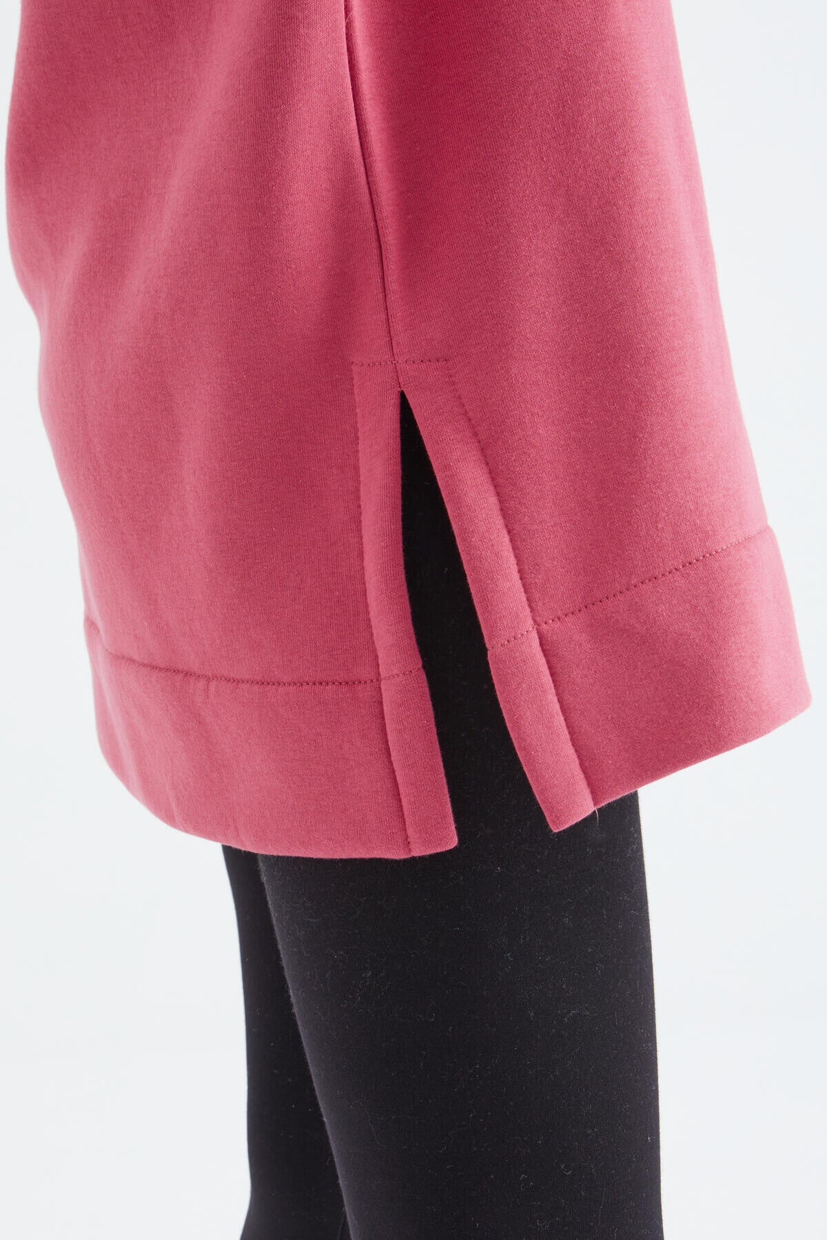 Wild Rose Raglan Sleeve Basic Hooded Oversize Sweatshirt Sweatshirt Tunic - 97242