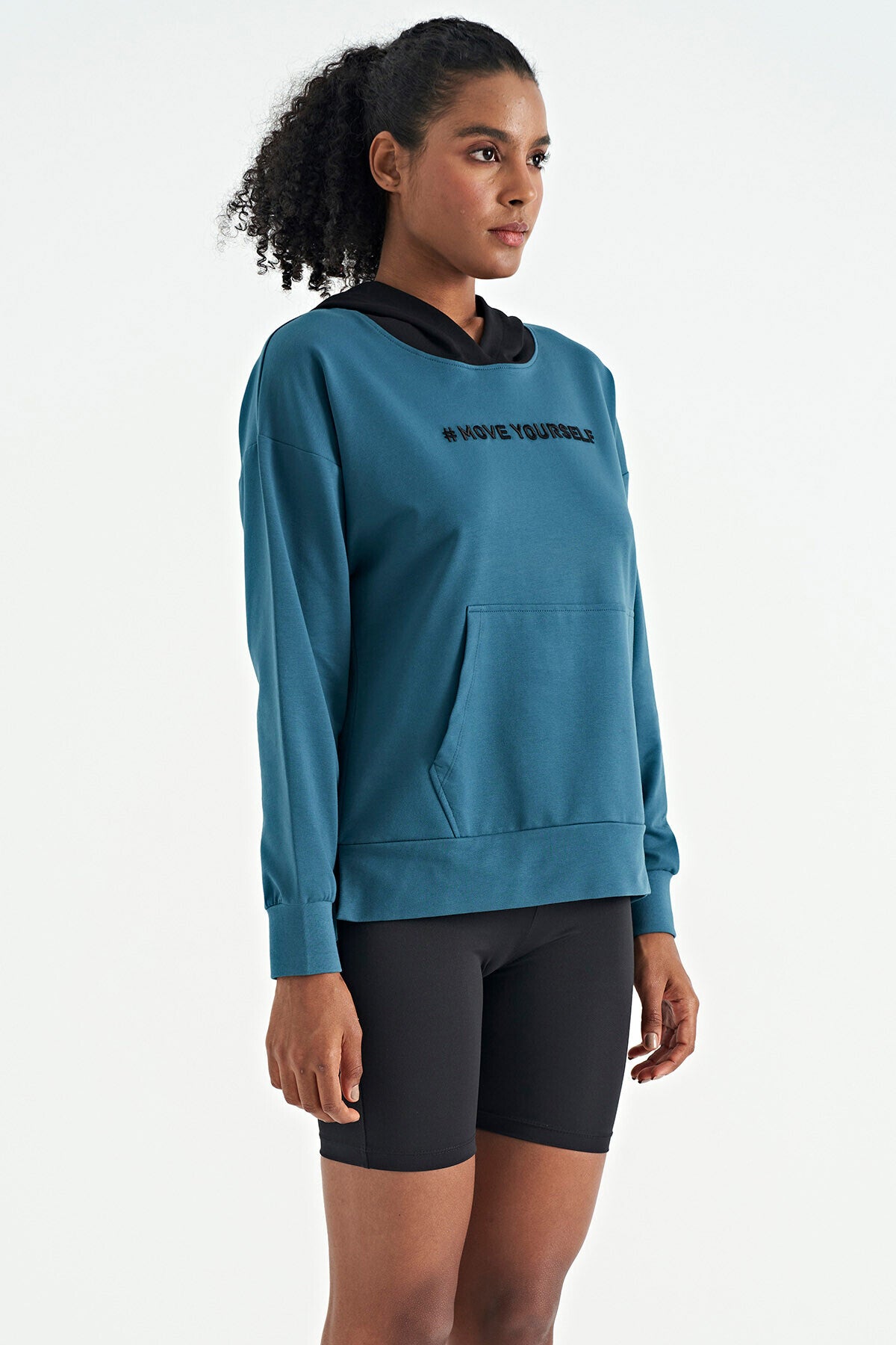 Emerald Women's Hooded Kangaroo Pocket Oversize Sweatshirt - 97161