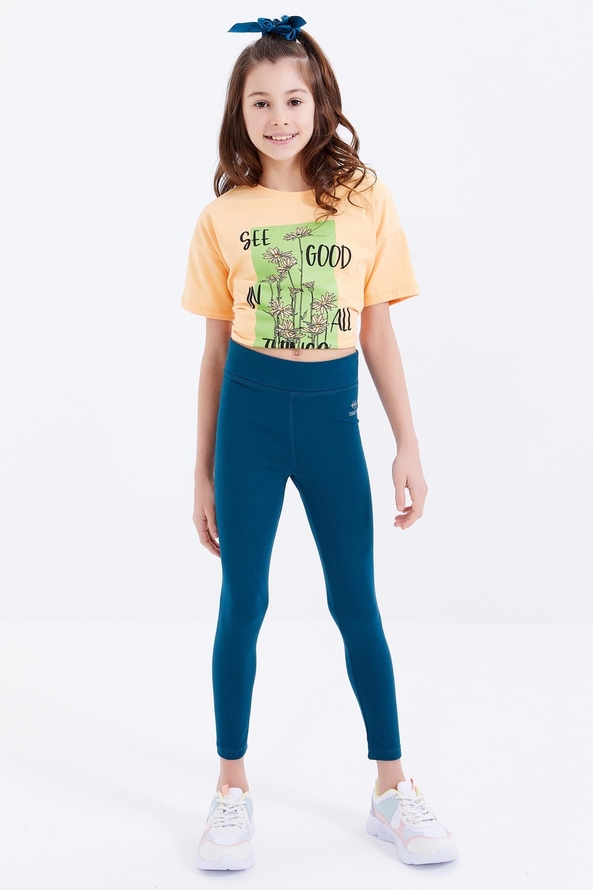 Emerald High Waist Slim Leg Girls' Tights - 75047