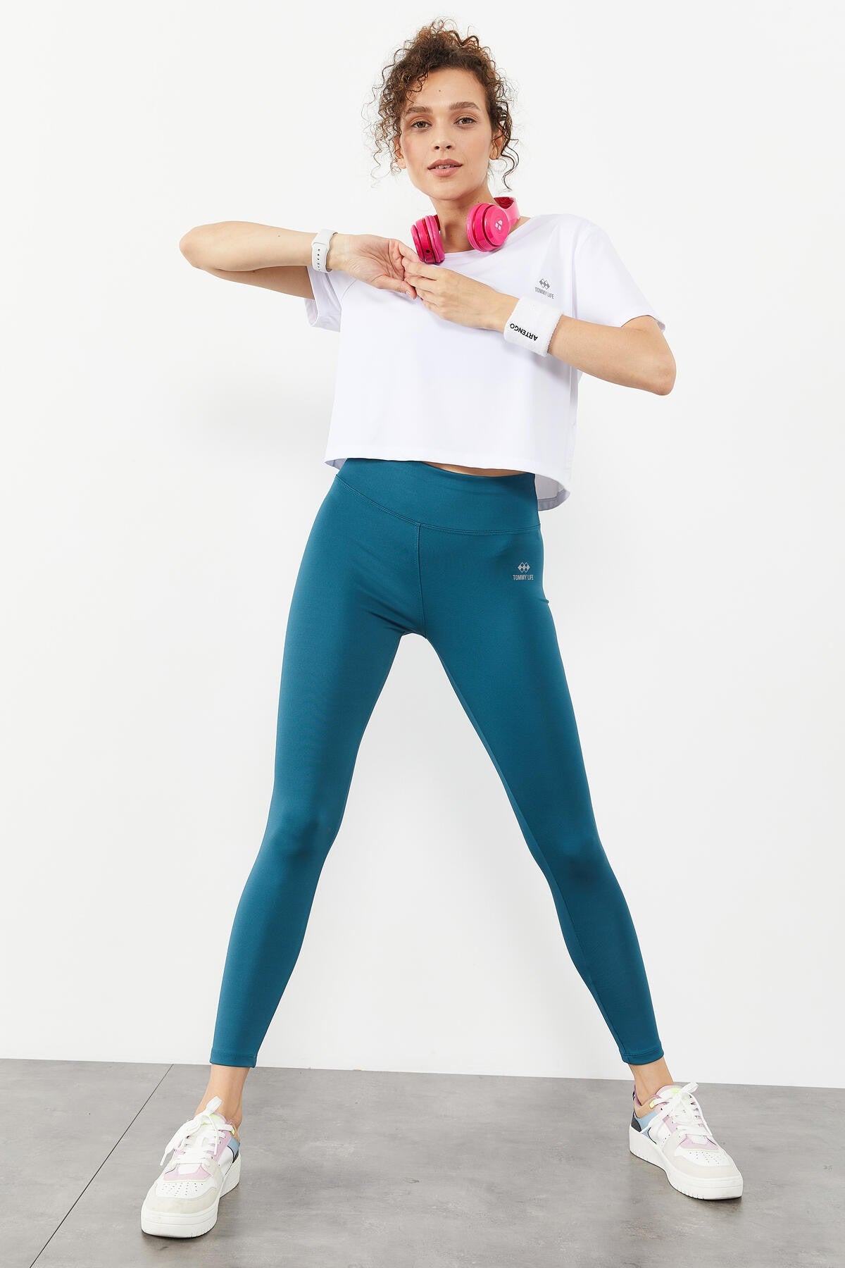 Emerald High Waist Stretch Slim Fit Tapered Leg Women's Tights - 94545
