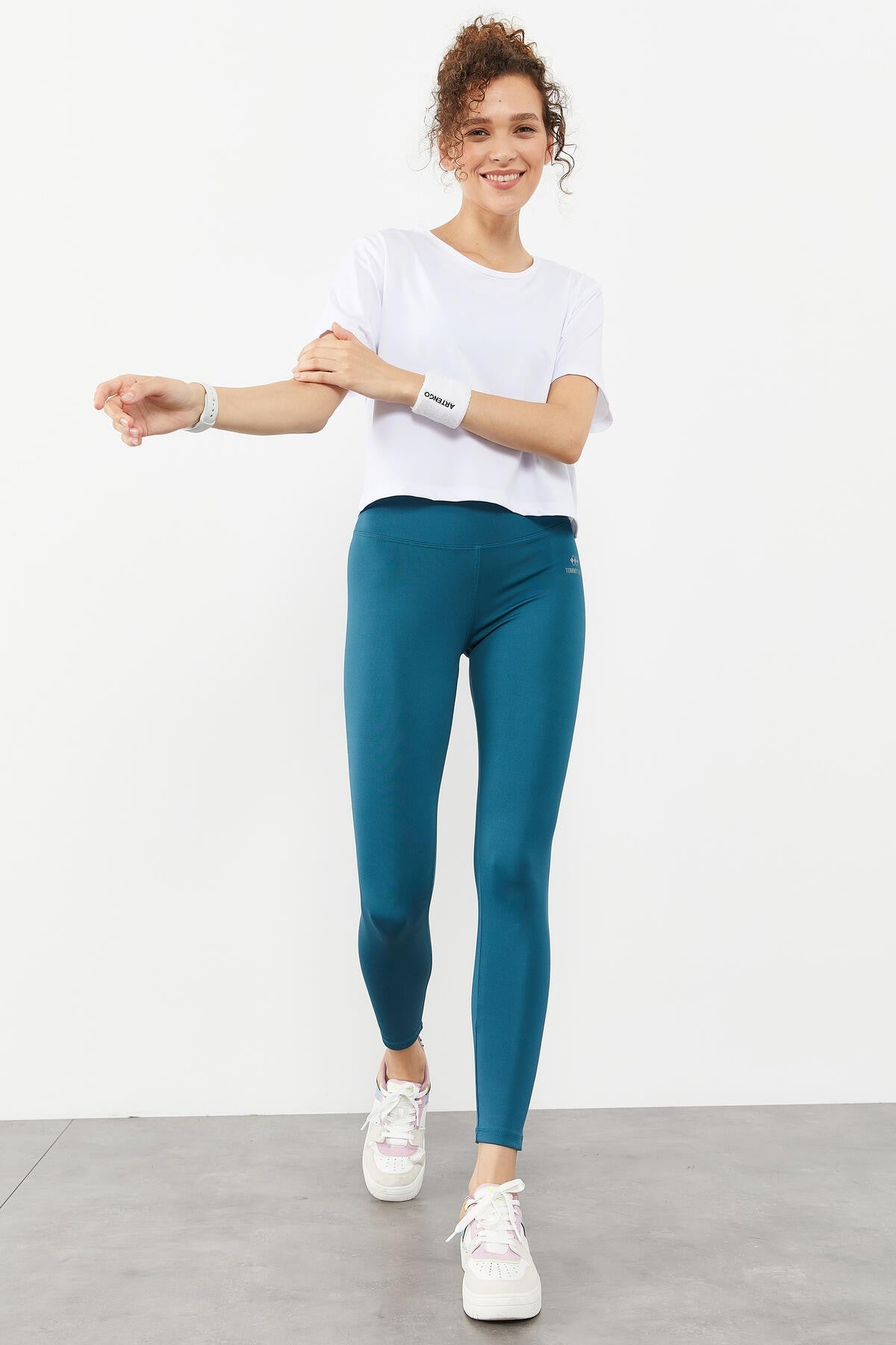 Emerald High Waist Stretch Slim Fit Tapered Leg Women's Tights - 94545