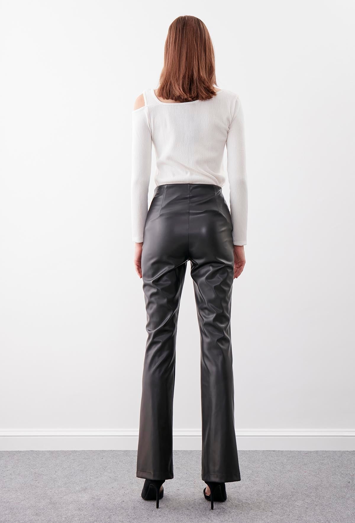 RIPPED LEATHER TROUSERS