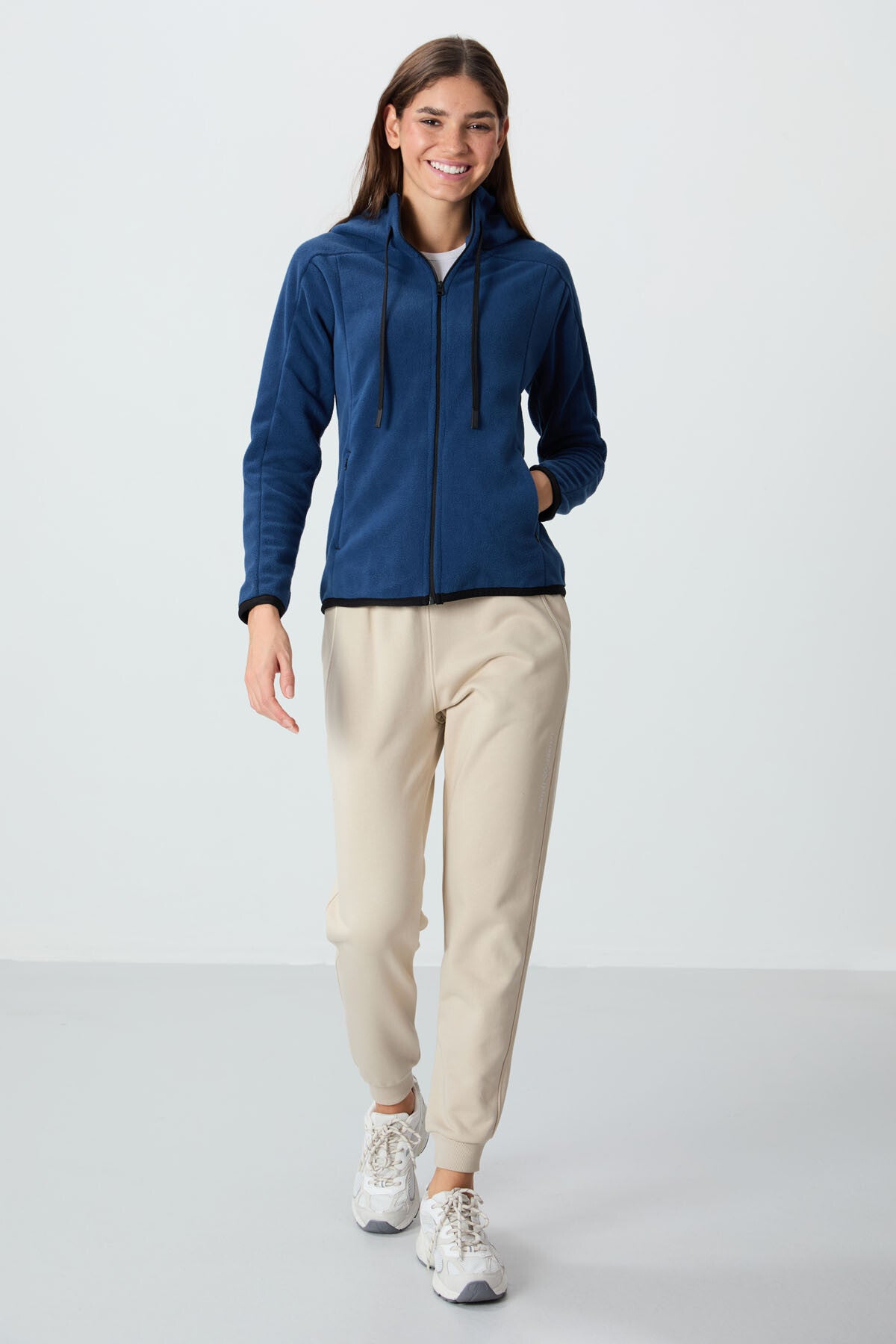 Parliament Thick Soft Textured Hooded Standard Fit Embroidered Fleece Women's Sweatshirt -97287