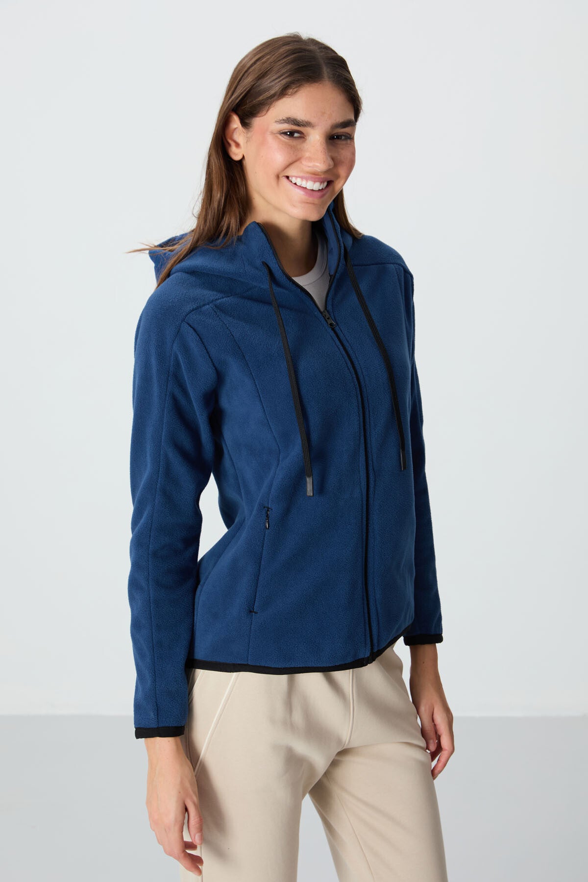 Parliament Thick Soft Textured Hooded Standard Fit Embroidered Fleece Women's Sweatshirt -97287