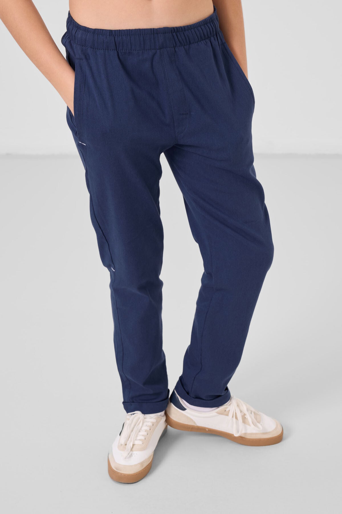 Standard Fit Weaving Lightweight Flexible Chino Boys Trousers - 11272