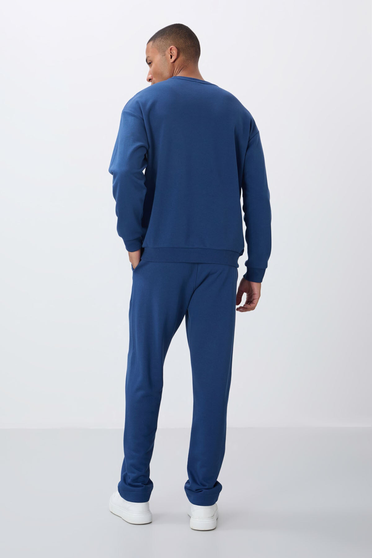 Parliament Compact Cotton Thick Smooth Textured O Collar Comfort Fit Men's Tracksuit Set -85263