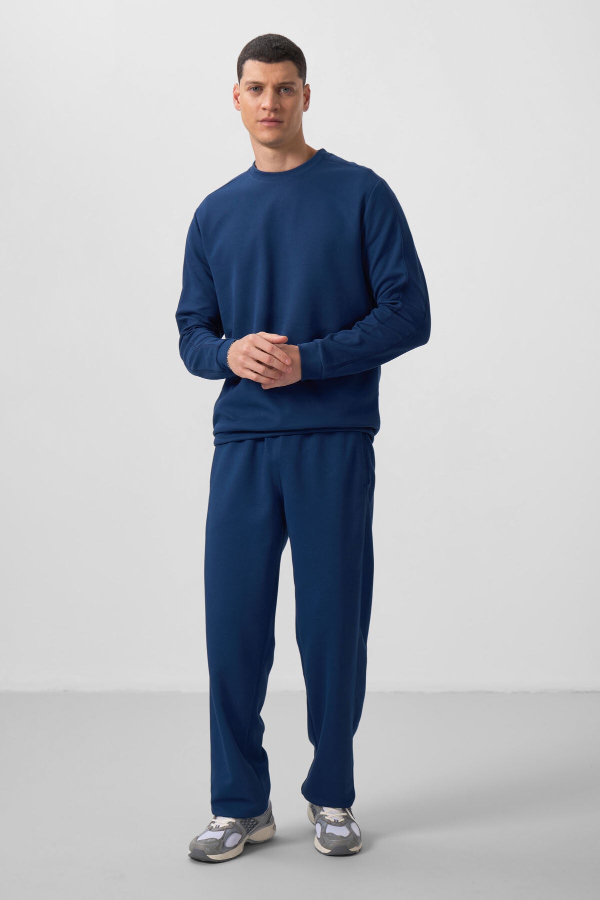 Textured Surface Oversize Men's Tracksuit Set - 85275