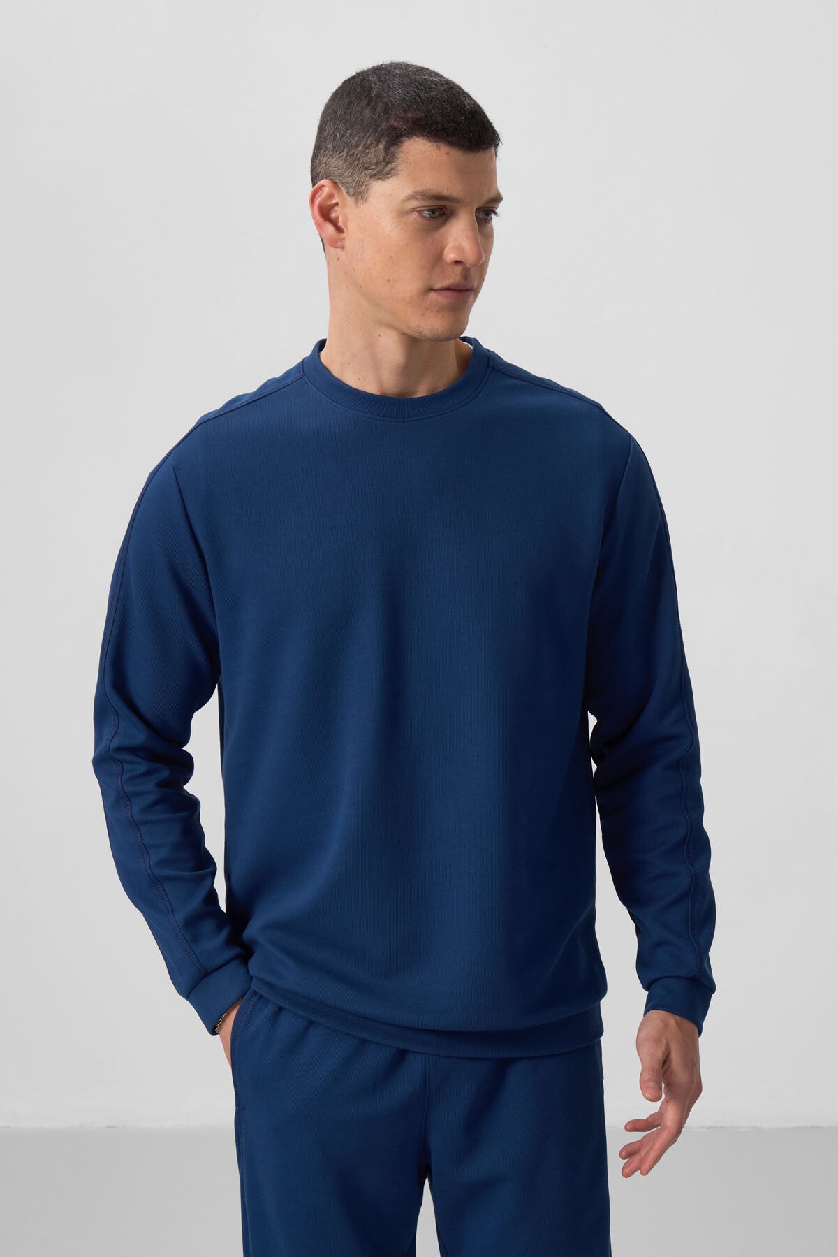 Textured Surface Oversize Men's Tracksuit Set - 85275
