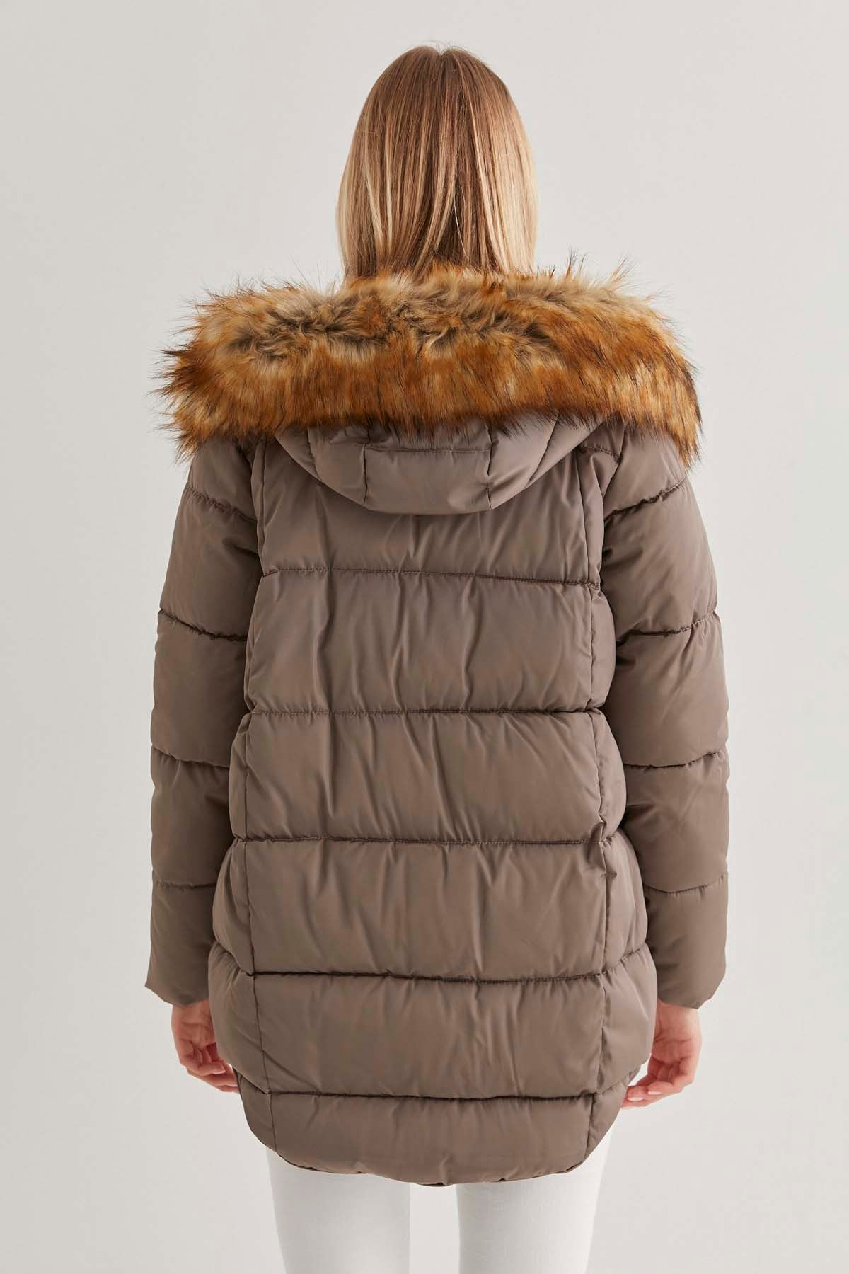 JACKET WITH PLUSH FUR HOODIE