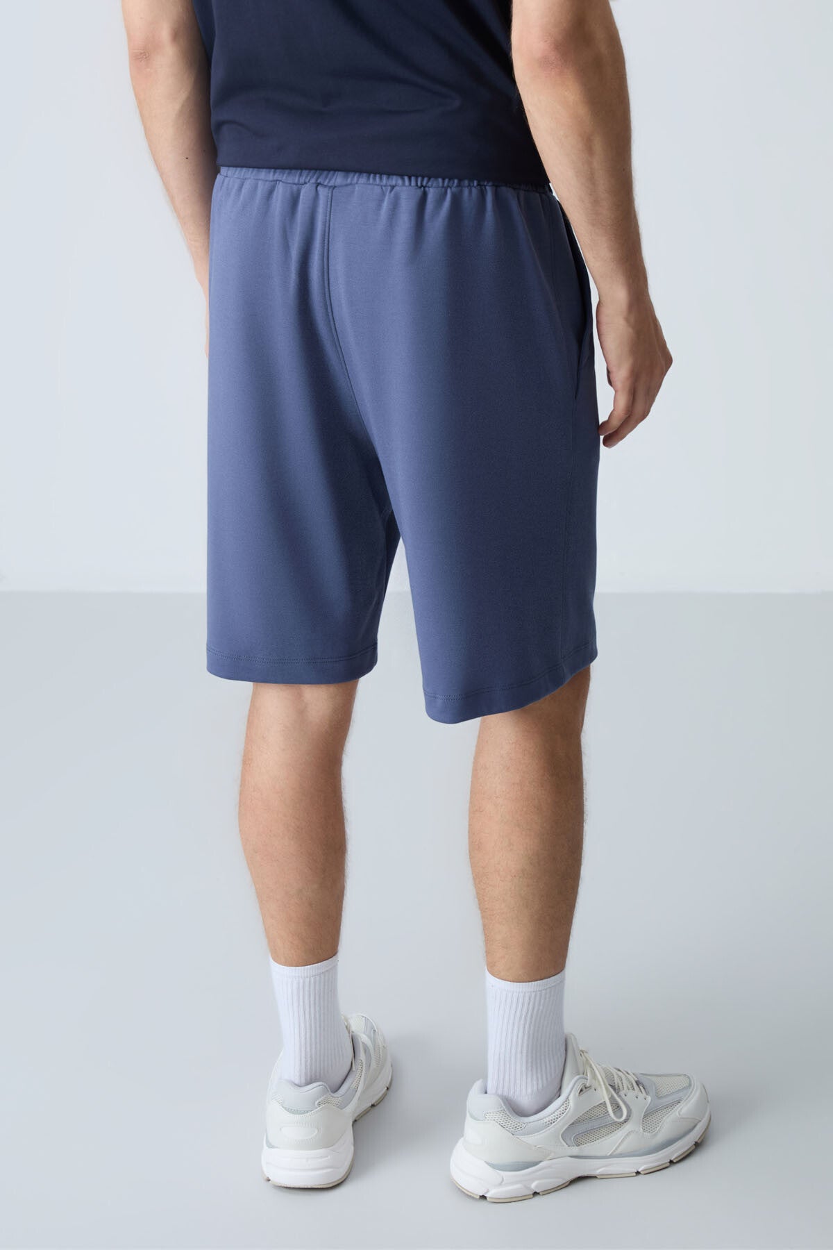 Petrol Cotton Thick Soft Textured Standard Fit Basic Men's Shorts - 81277
