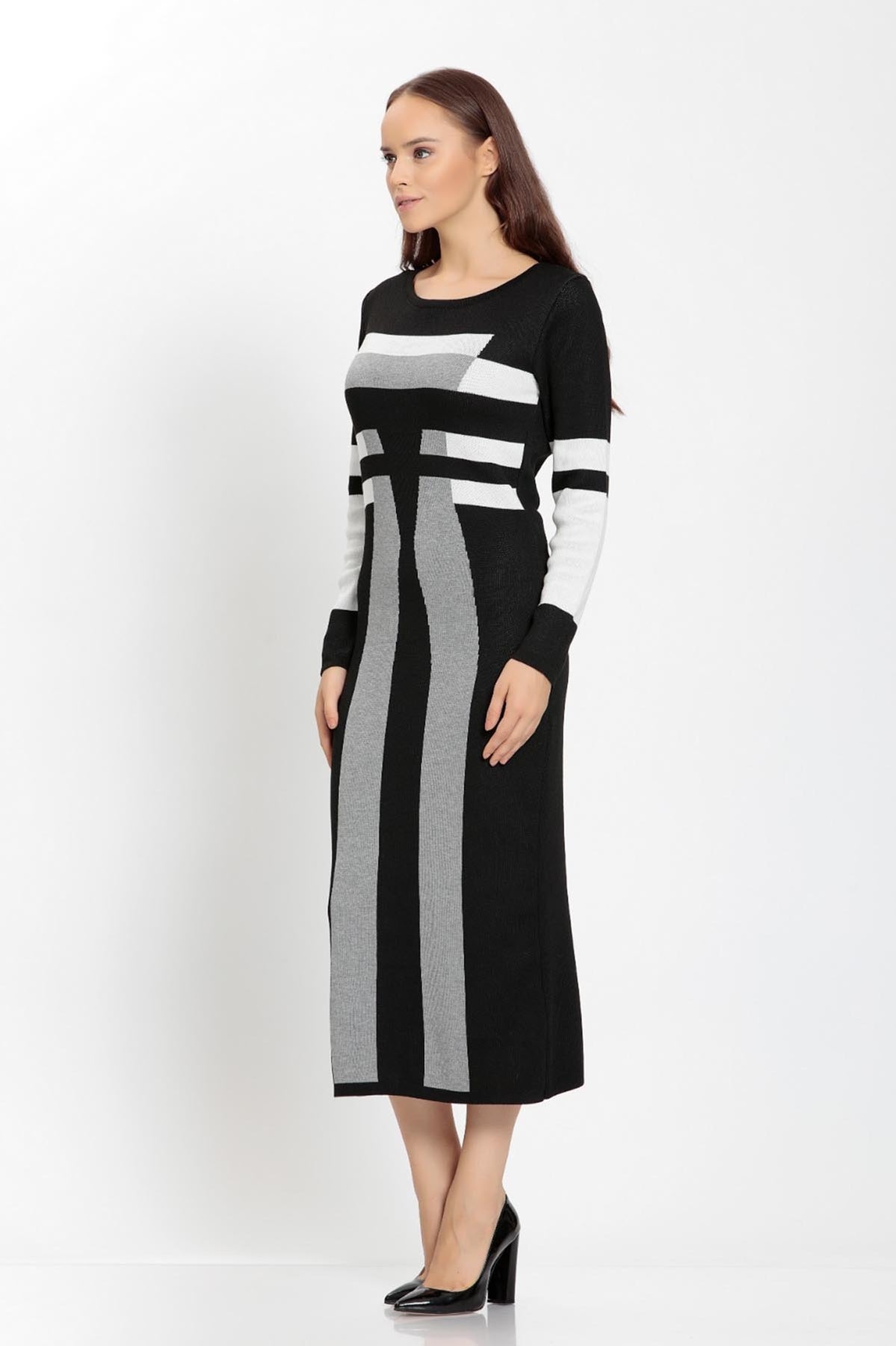 COLOR LONG KNITTED DRESS