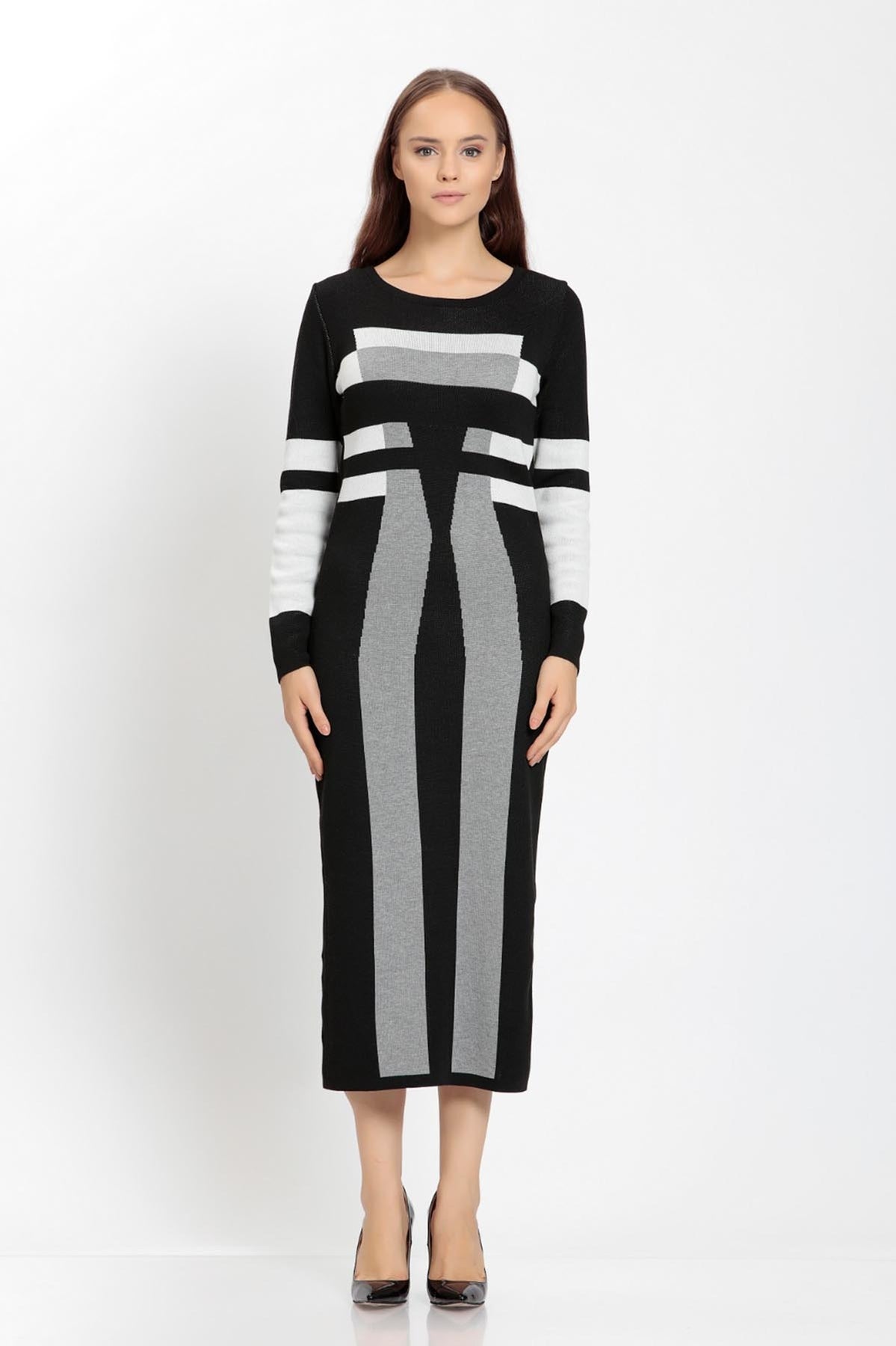 COLOR LONG KNITTED DRESS