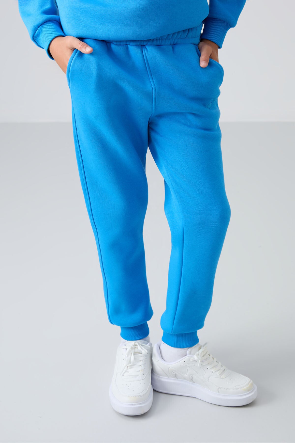 Cotton Thick Inner Fleece Soft Textured Standard Fit Embroidered Boys' Tracksuit Set - 11249