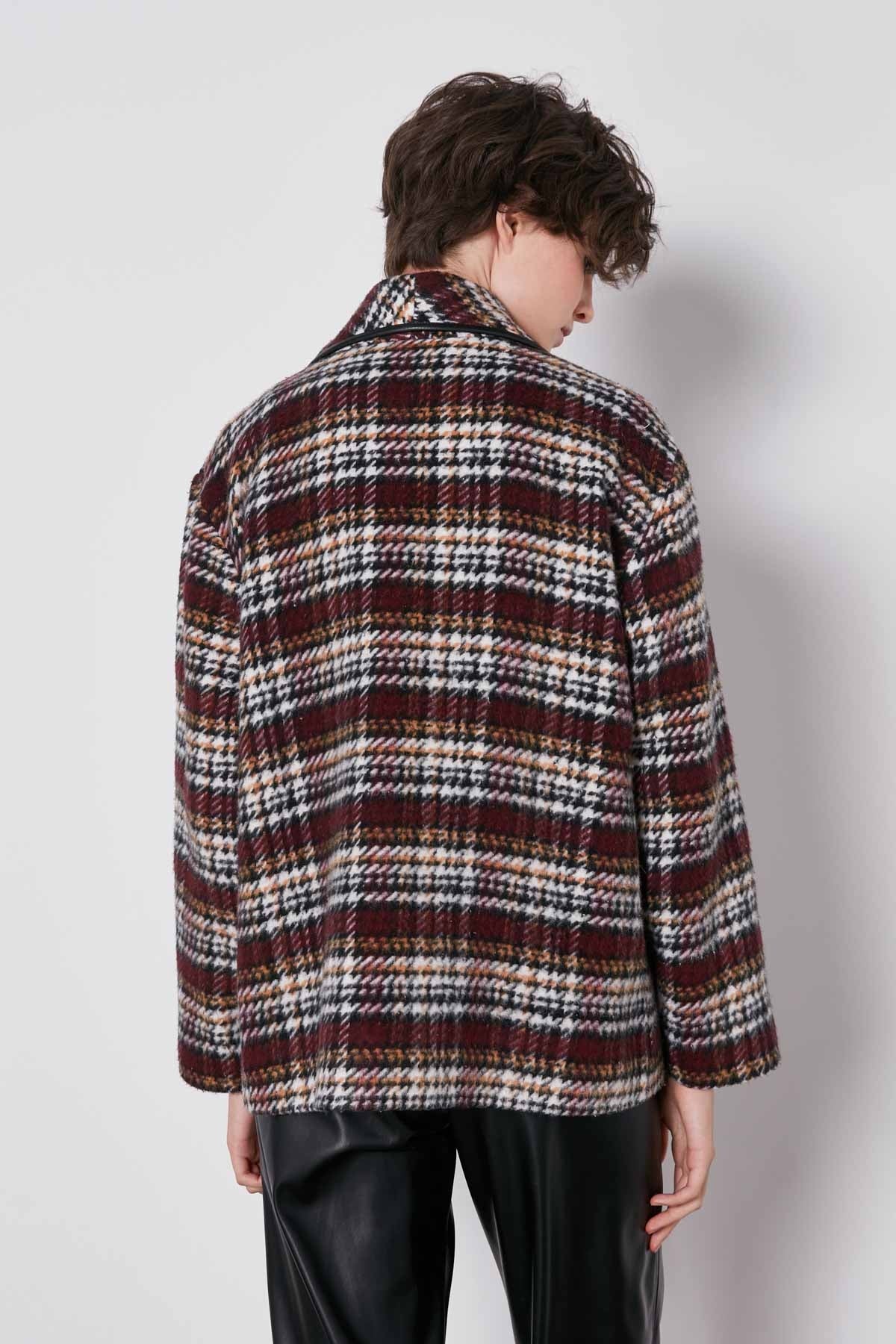 SAL COLLAR PLAID SHORT JACKET