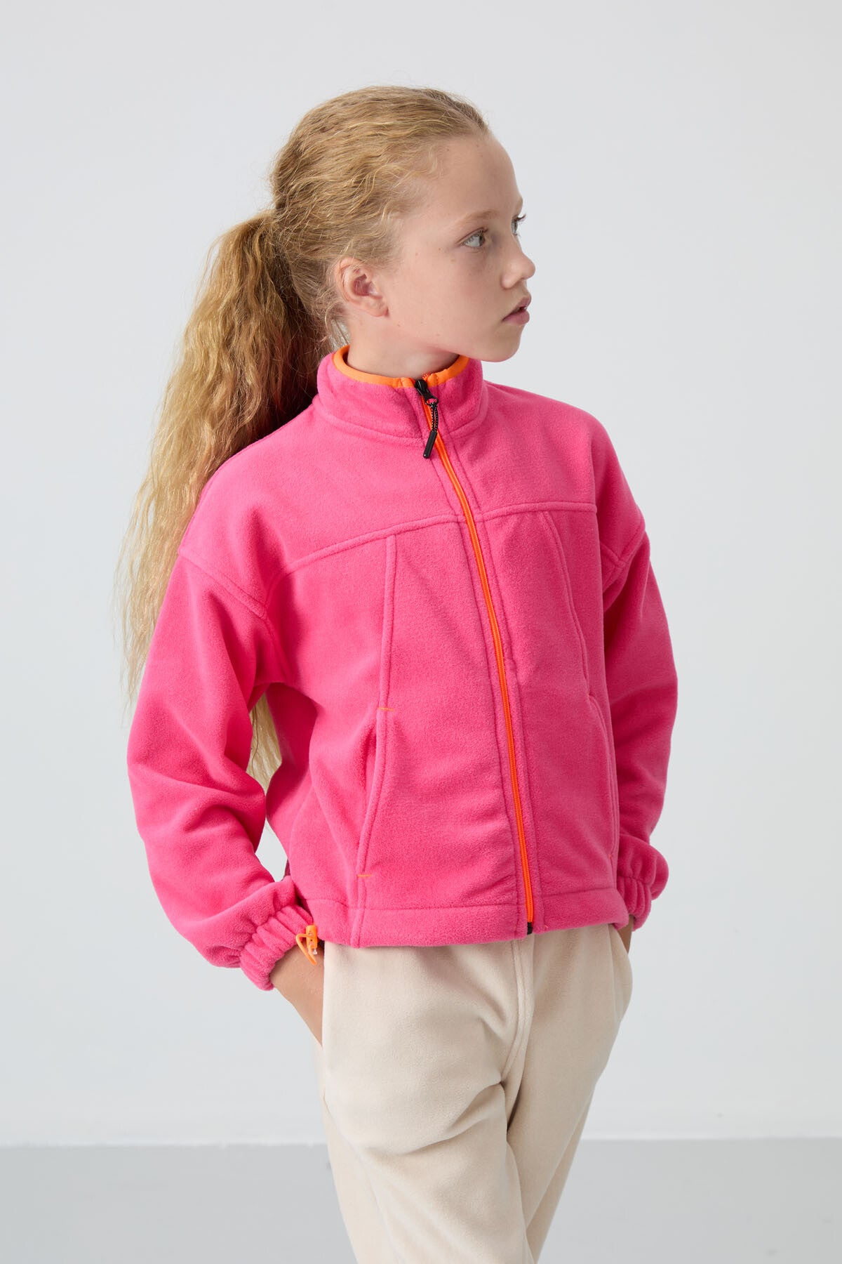Pink Sugar Thick Soft Textured Standard Fit Embroidered Fleece Girl's Sweatshirt - 75157