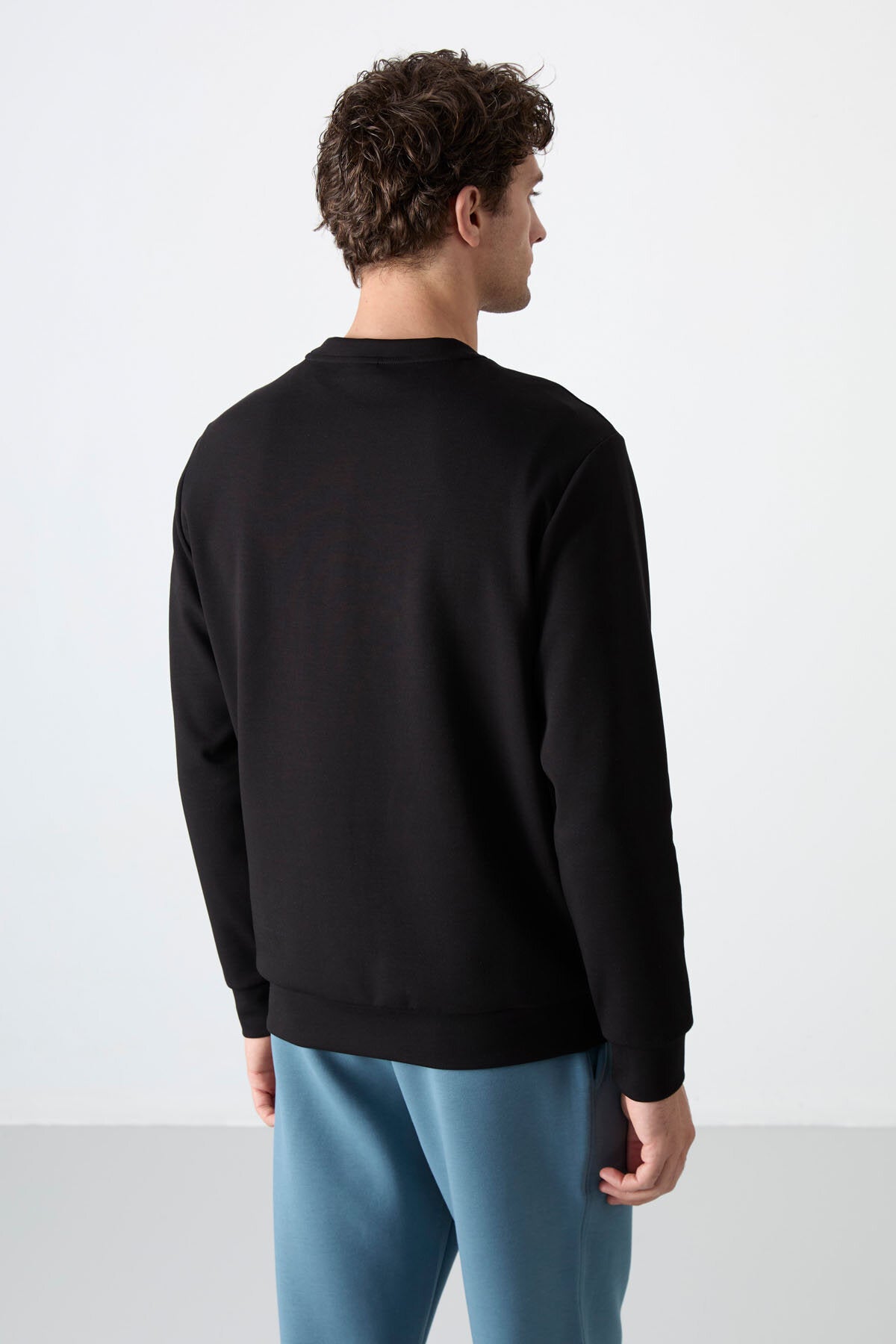 Standard Fit Basic O Collar 3 pack black-beige-brown men's sweatshirt 88053