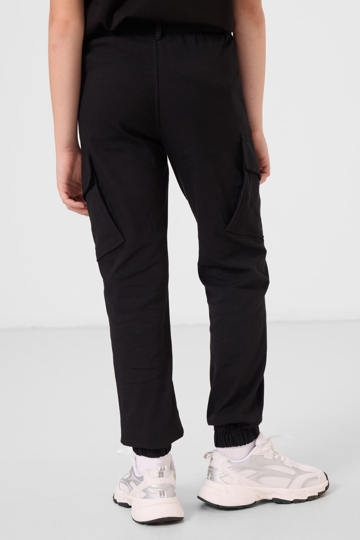 Black Standard Fit Weaving Lightweight Flexible Chino Boys Trousers - 11271