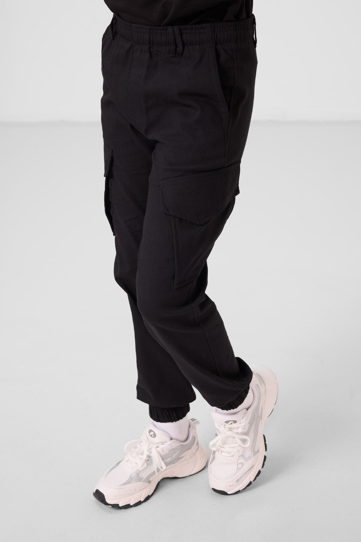 Black Standard Fit Weaving Lightweight Flexible Chino Boys Trousers - 11271