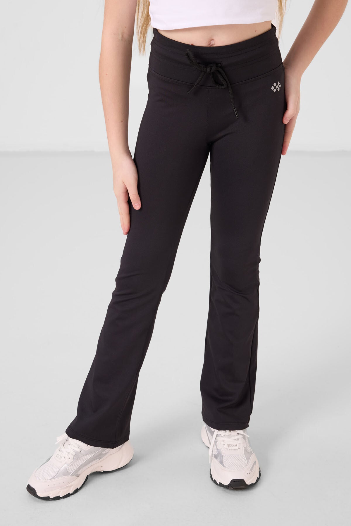 Black Flexible Standard Fit Basic Performance Girls Tights - 75193
