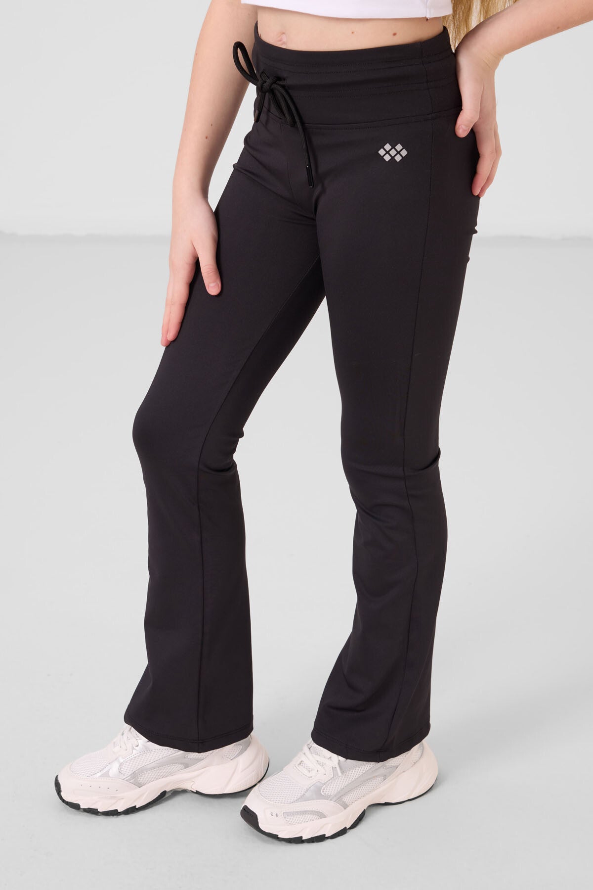 Black Flexible Standard Fit Basic Performance Girls Tights - 75193