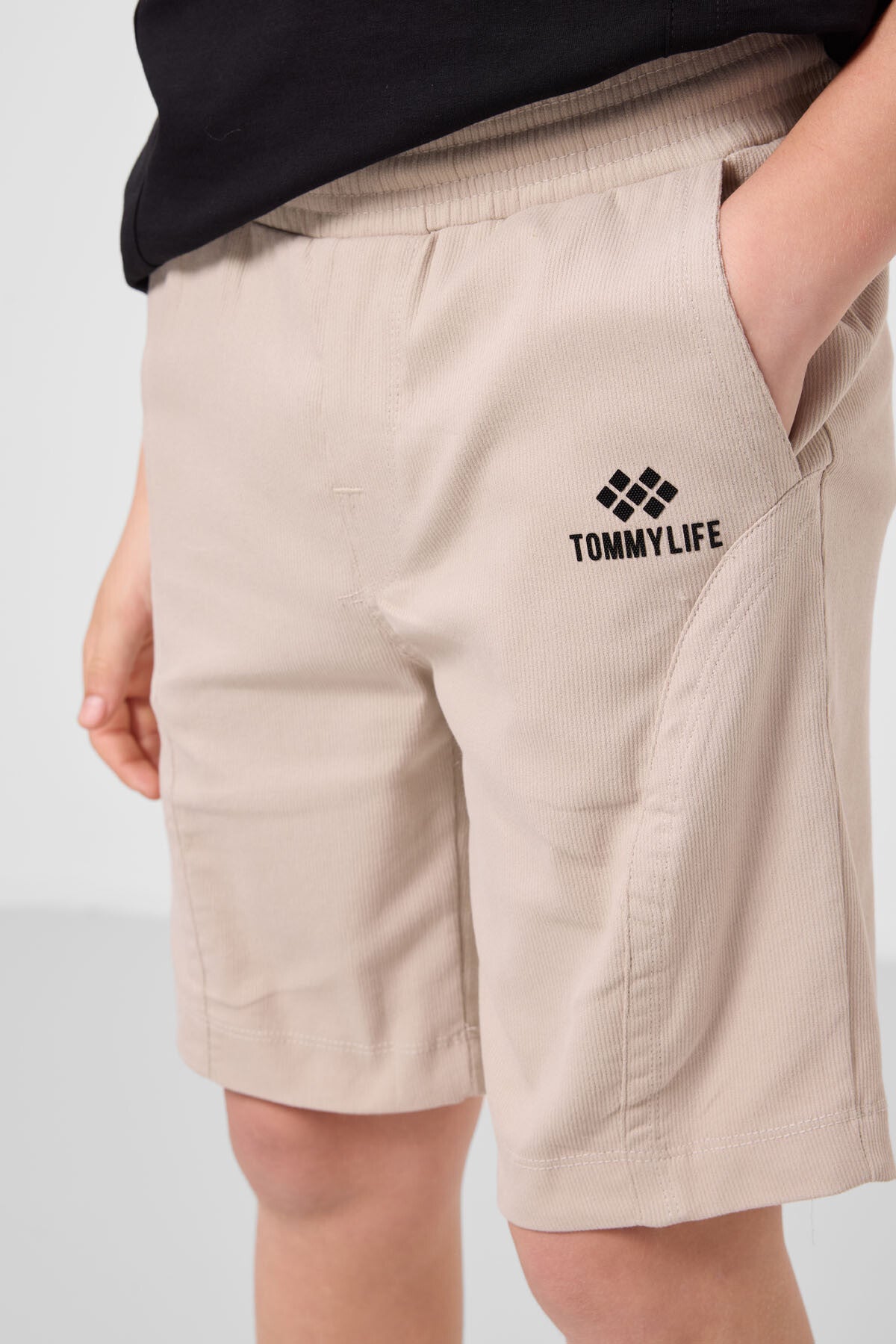 Black-Stone Cotton Oversize Fit Weaving Lightweight Flexible Chino Shorts Set - 11276
