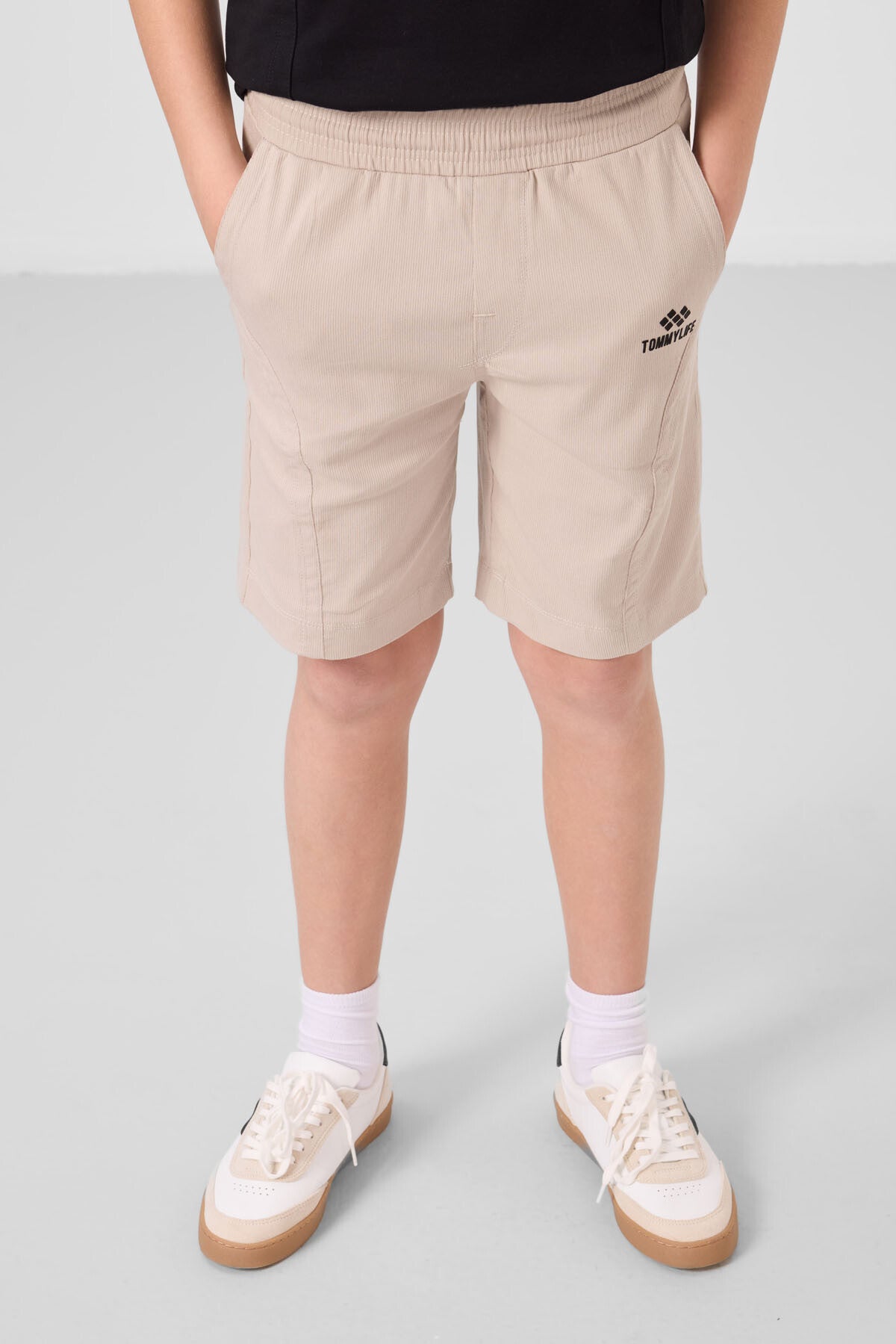 Black-Stone Cotton Oversize Fit Weaving Lightweight Flexible Chino Shorts Set - 11276