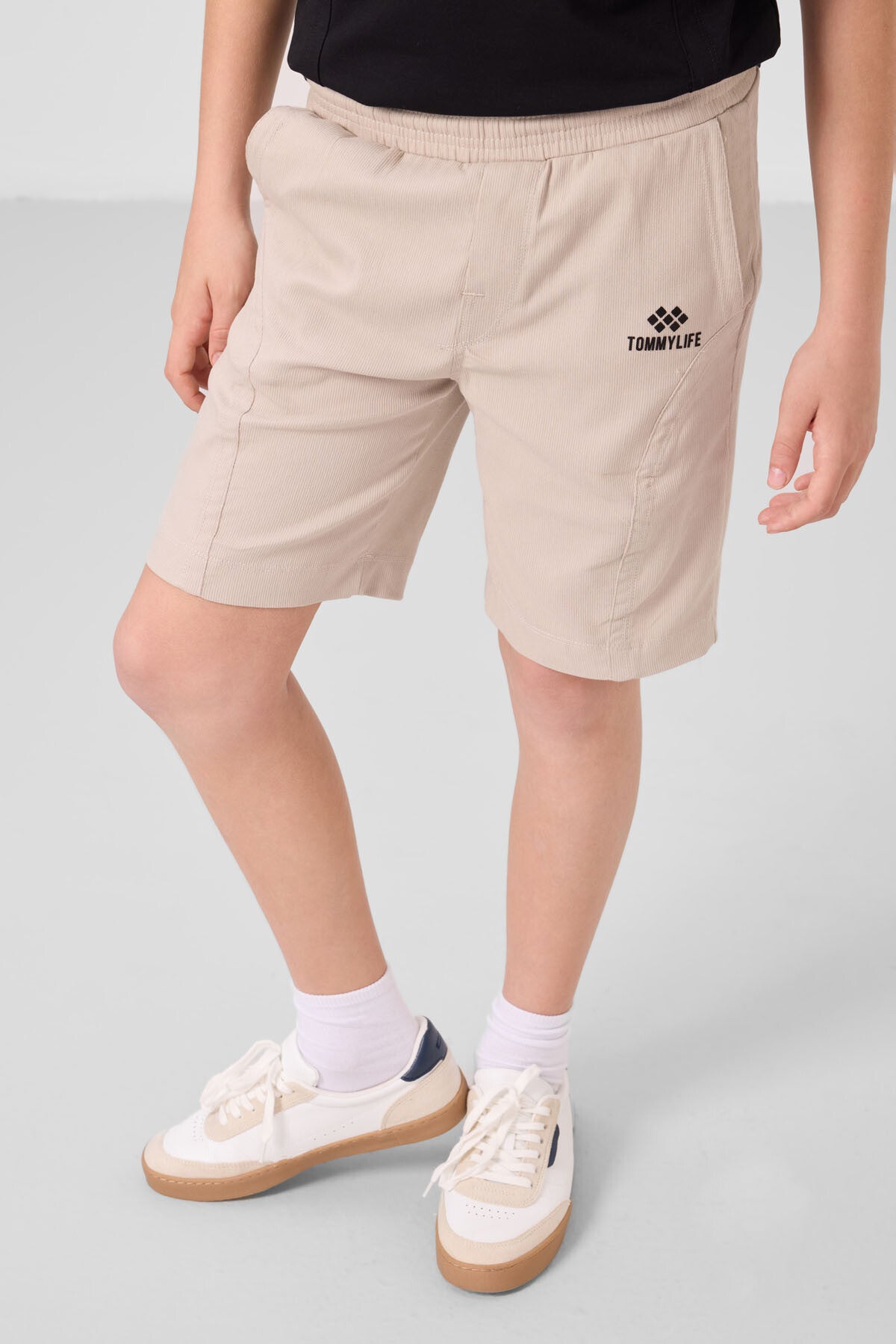Black-Stone Cotton Oversize Fit Weaving Lightweight Flexible Chino Shorts Set - 11276