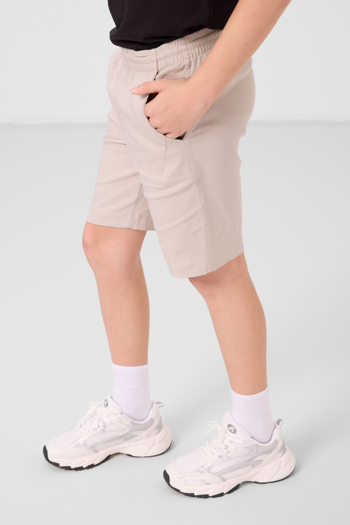 Black-Stone Cotton Oversize Fit Weaving Lightweight Flexible Chino Shorts Set - 11277