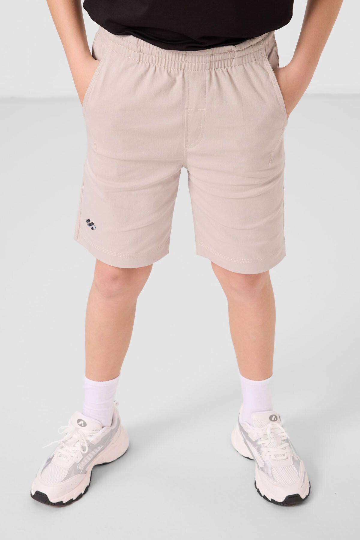 Black-Stone Cotton Oversize Fit Weaving Lightweight Flexible Chino Shorts Set - 11277