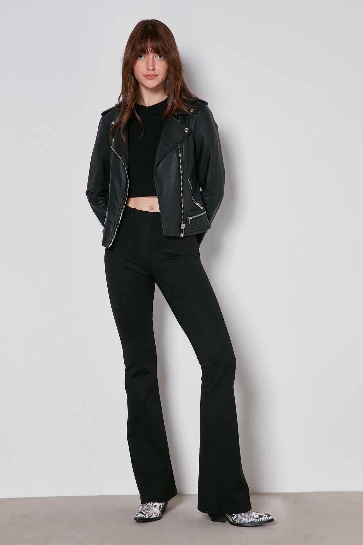 STRAIGHT FIT CROP TROUSERS