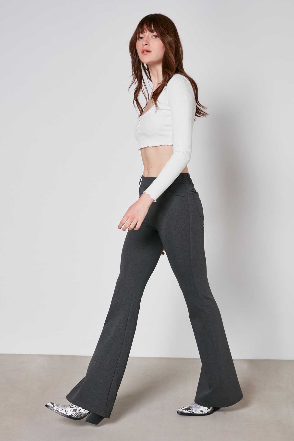 STRAIGHT FIT CROP TROUSERS