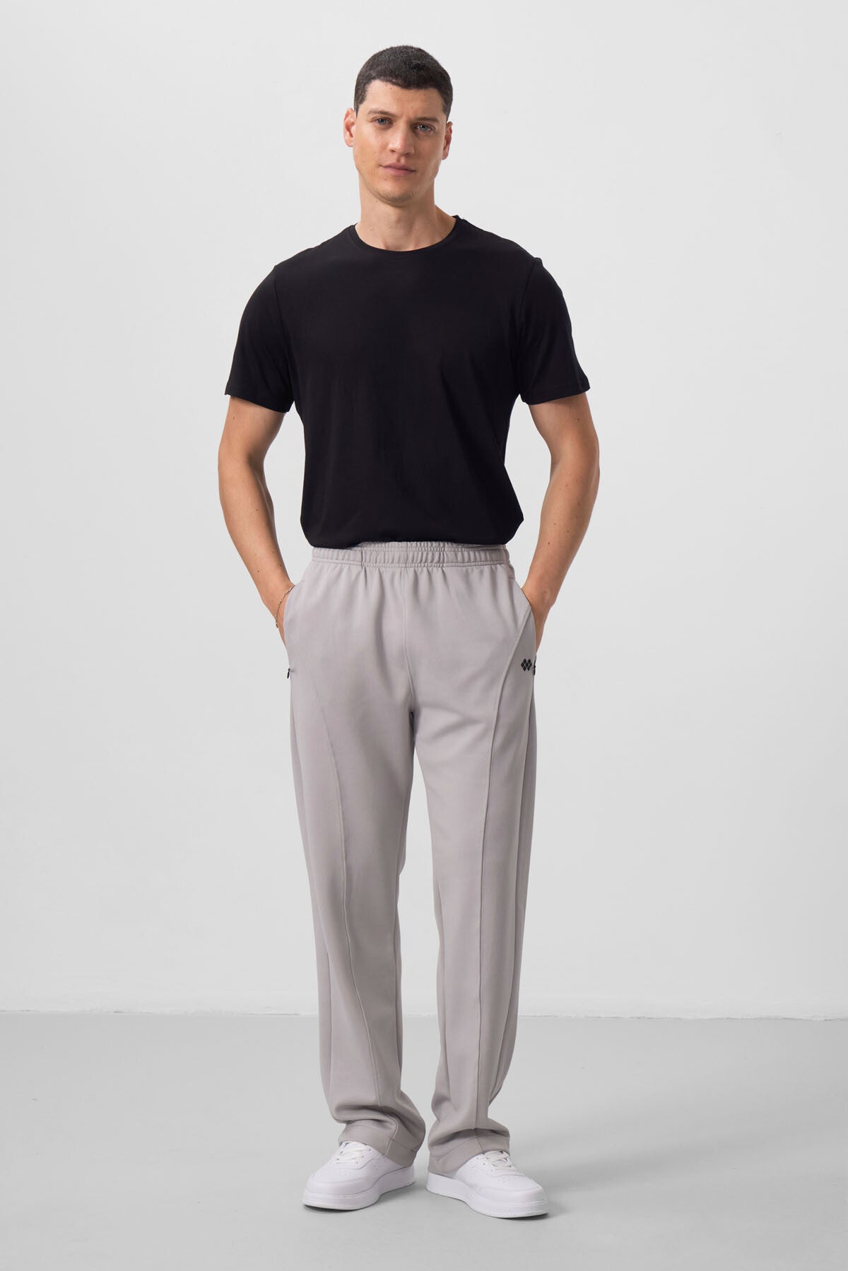 Stone Surface Textured Standard Fit Palazzo Men's Trousers - 82171