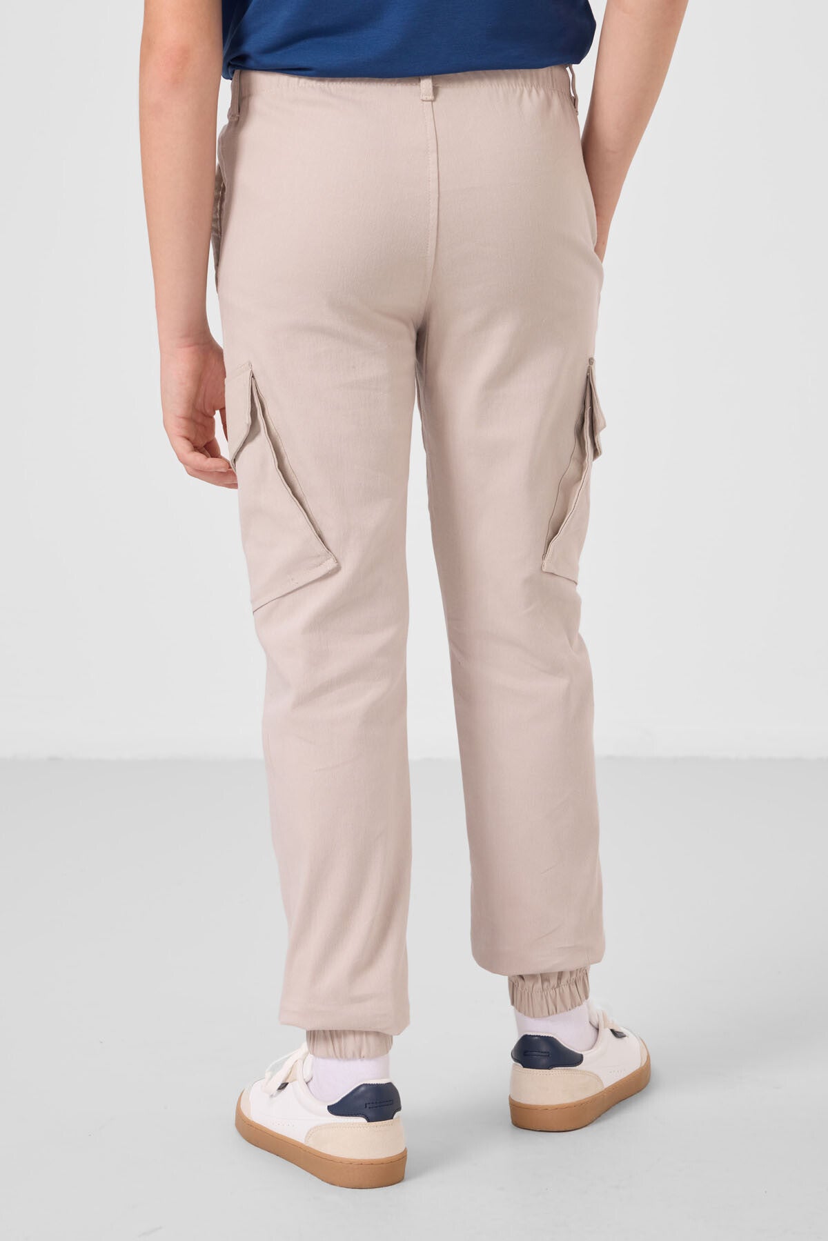 Stone Standard Fit Weaving Lightweight Flexible Chino Boys Trousers - 11271