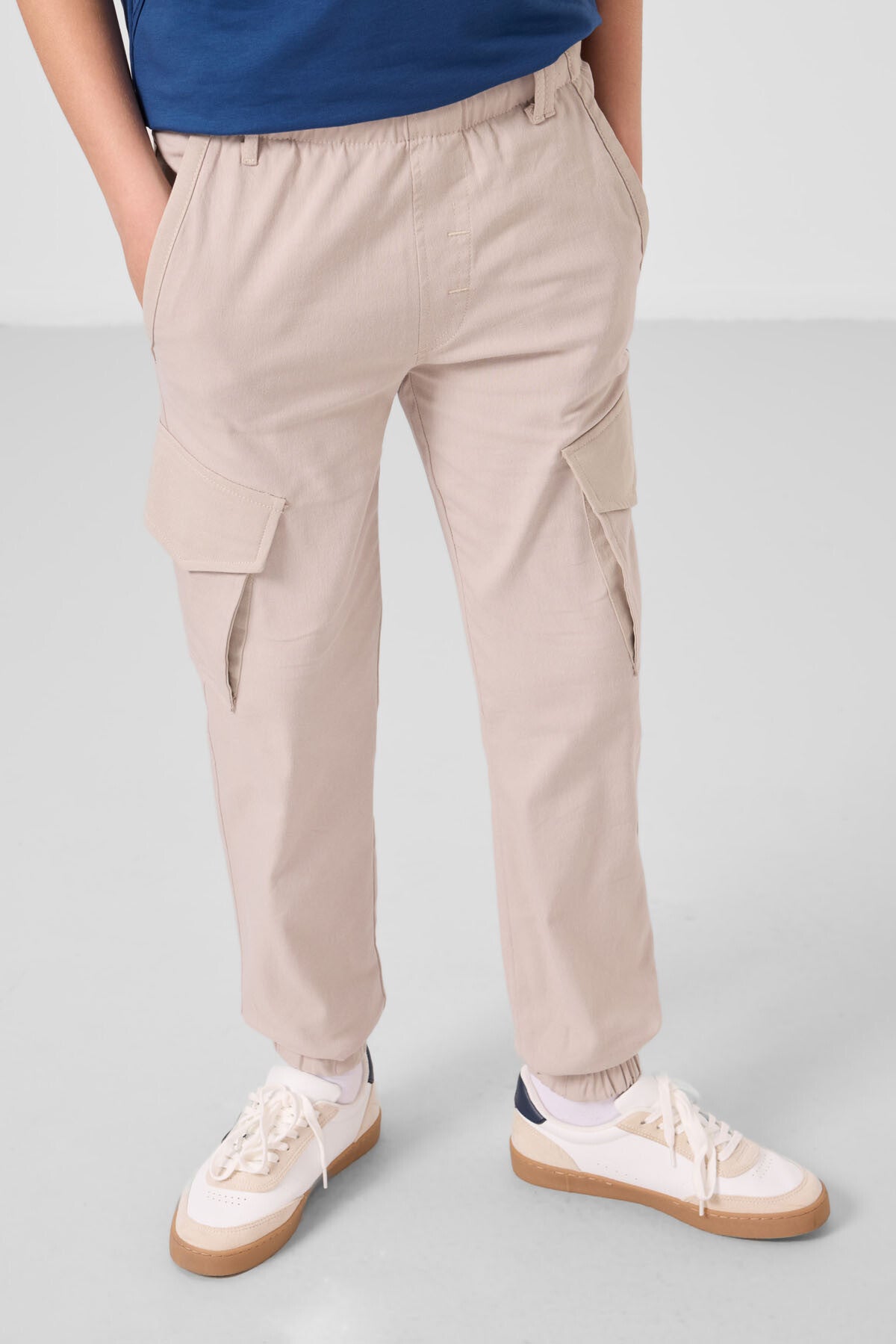 Stone Standard Fit Weaving Lightweight Flexible Chino Boys Trousers - 11271