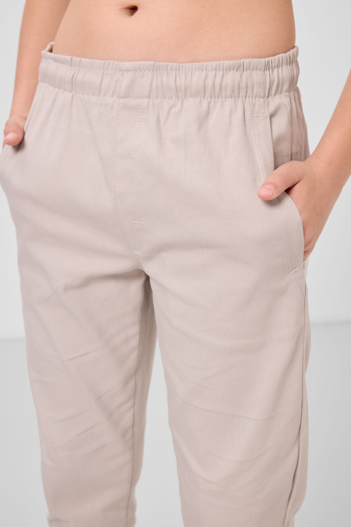 Stone Standard Fit Weaving Lightweight Flexible Chino Boys Trousers - 11272