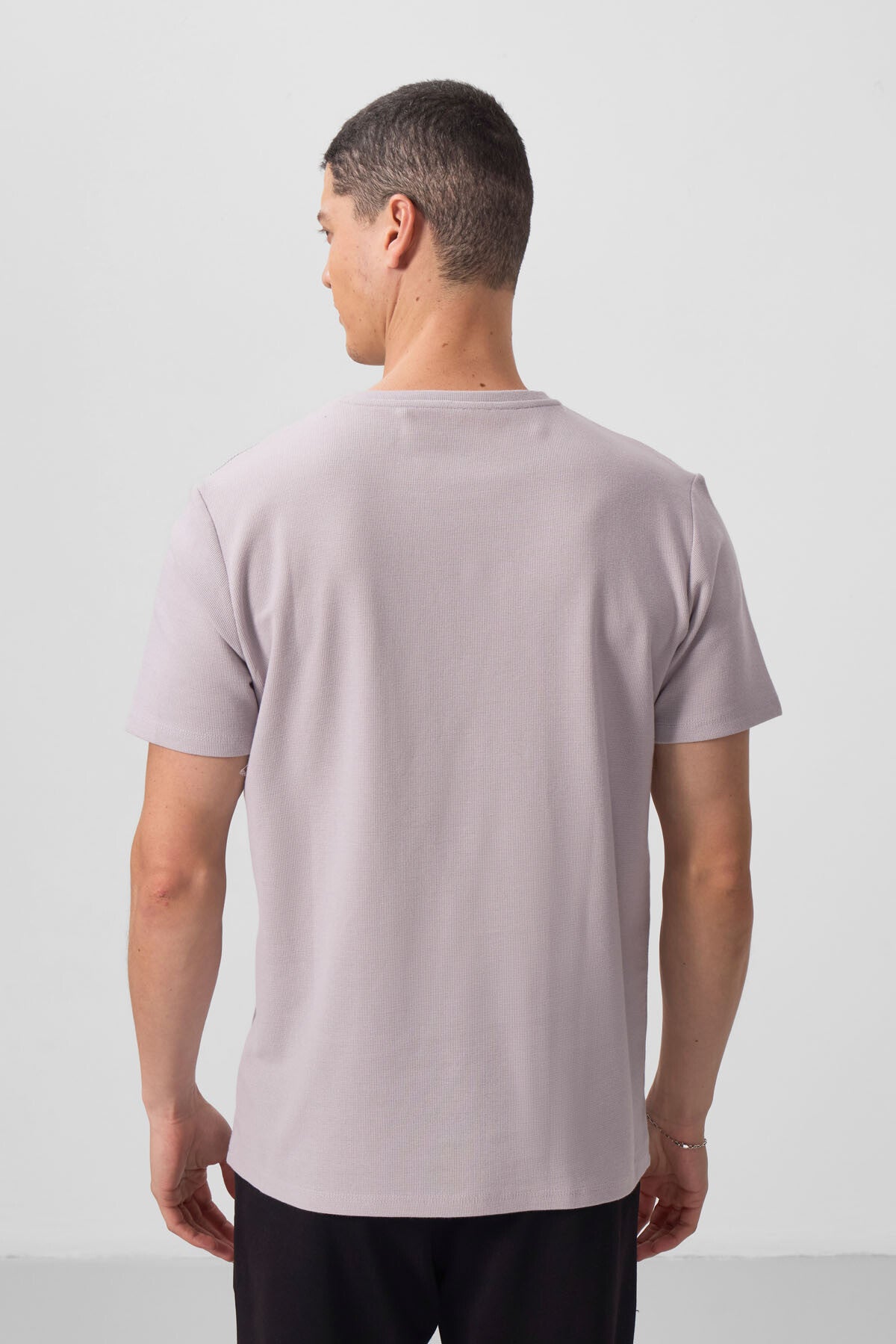 Textured Stone Surface Comfort Fit Basic Men's T-Shirt - 88436