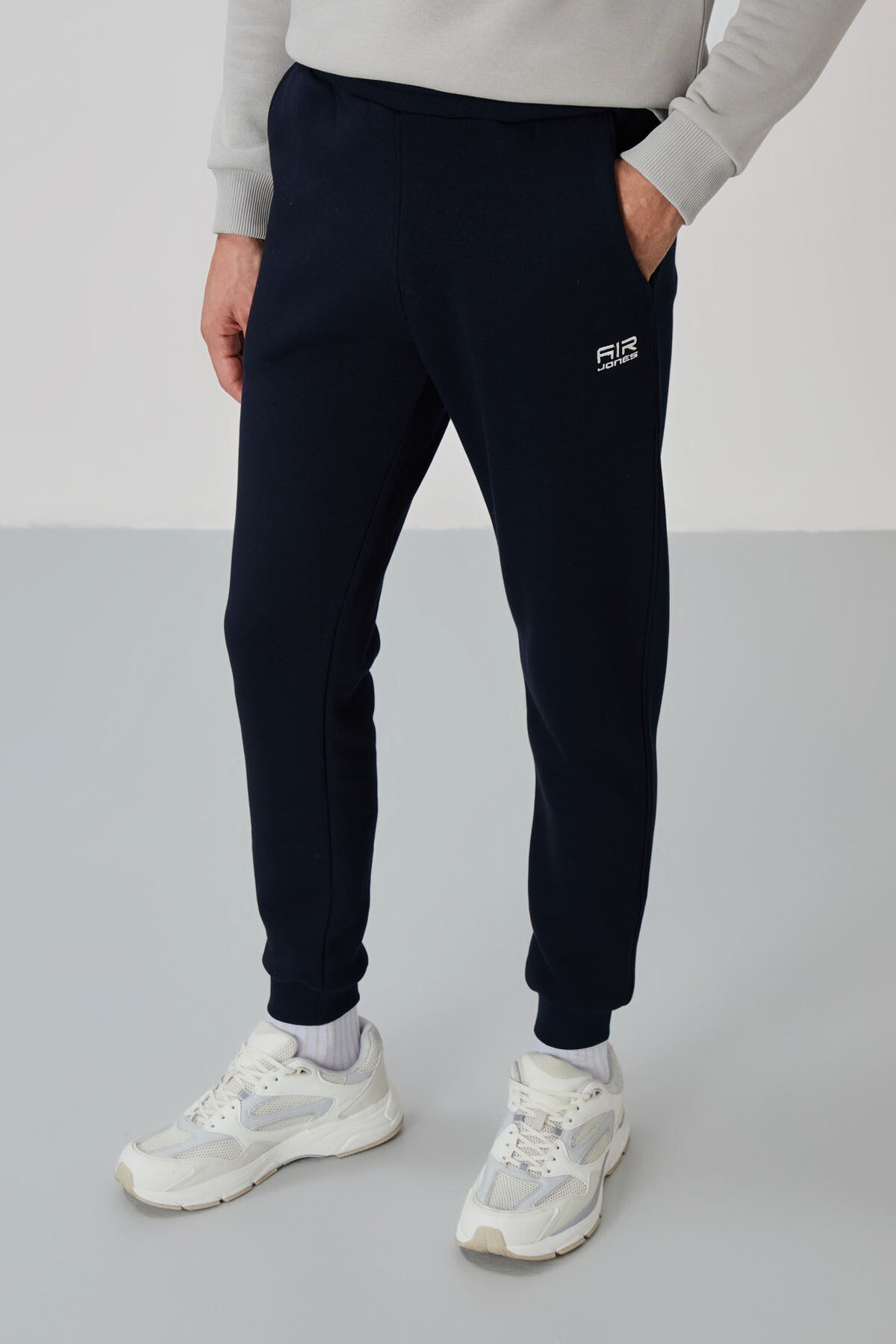 Andy Stone-Navy Blue Hooded Men's Tracksuit Set - 85190