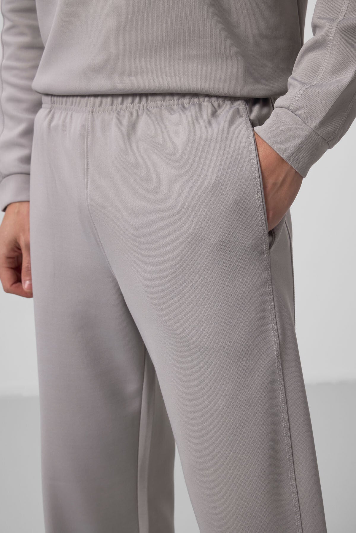 Textured Stone Surface Oversize Men's Tracksuit Set - 85275