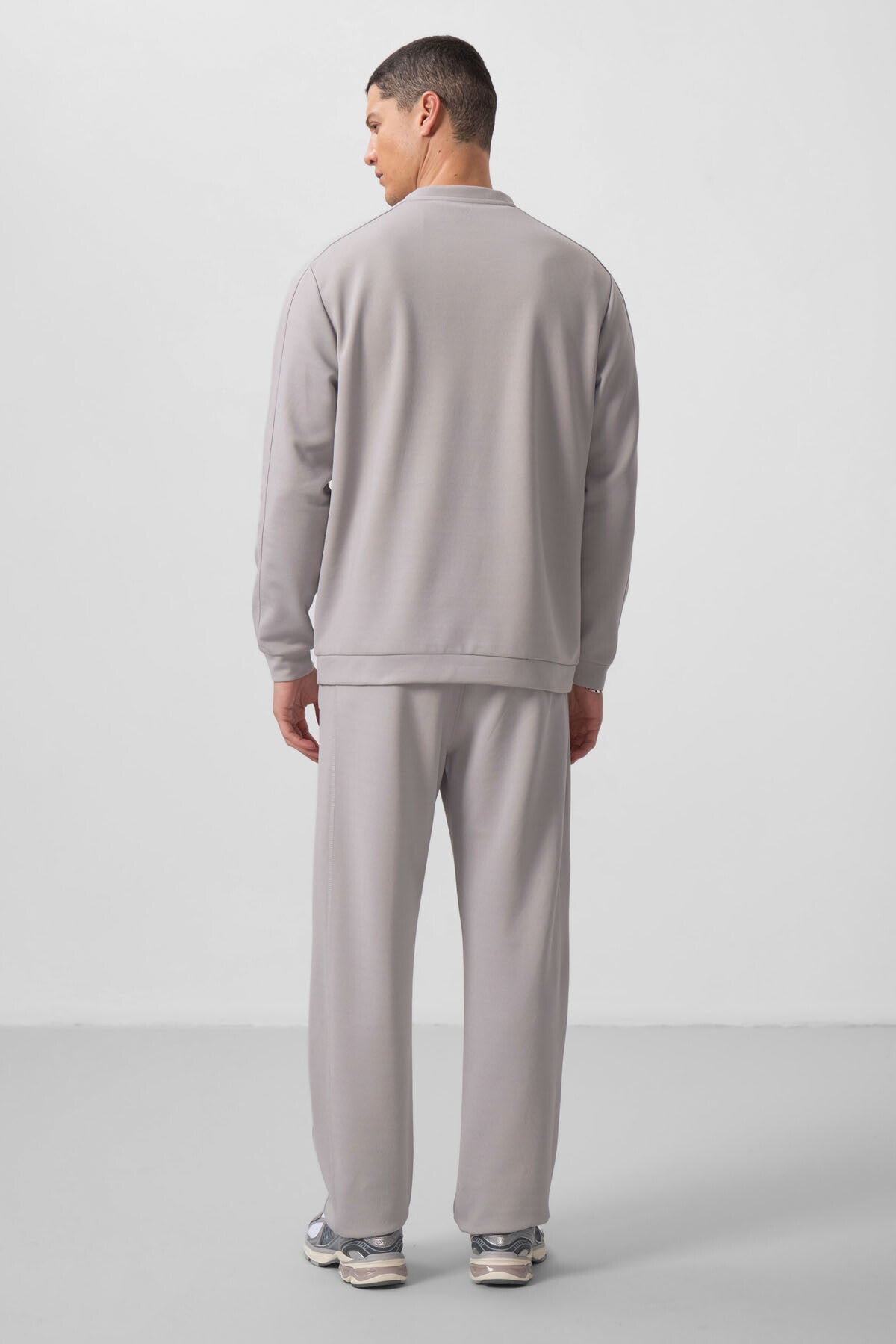 Textured Stone Surface Oversize Men's Tracksuit Set - 85275
